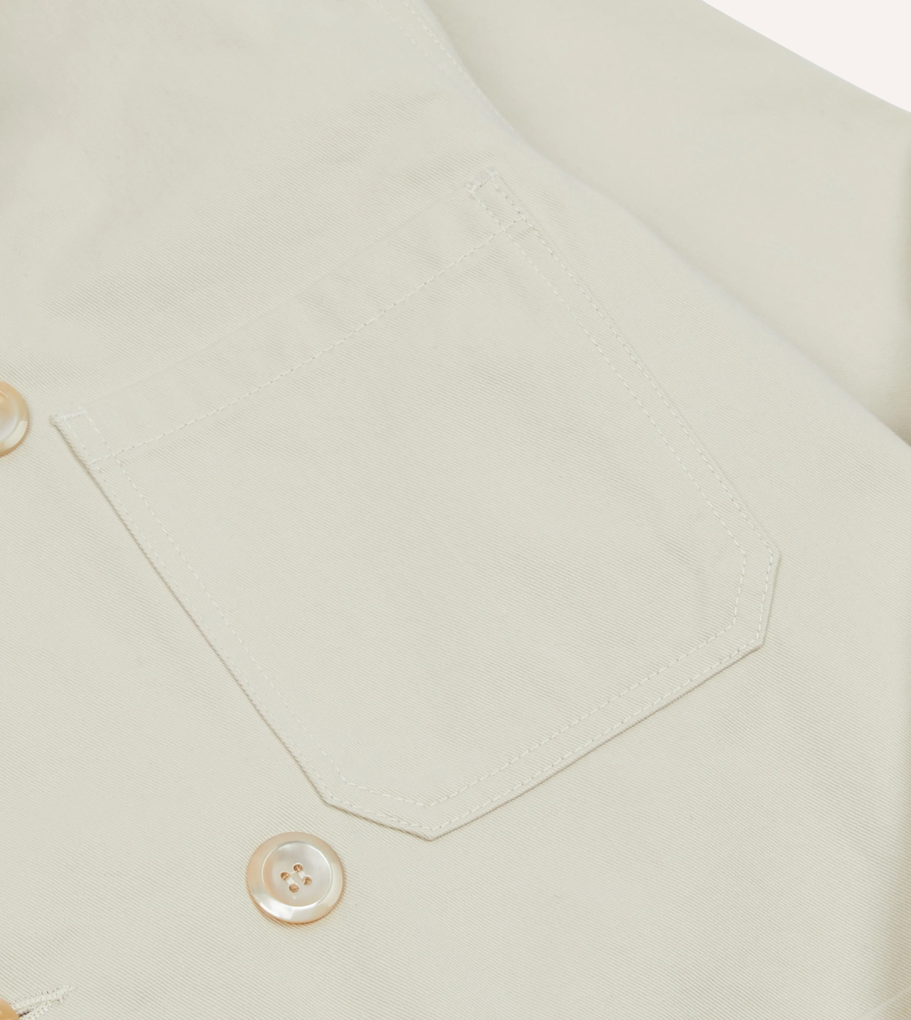Ecru Cotton Double-Breasted Chore Coat - Image 4