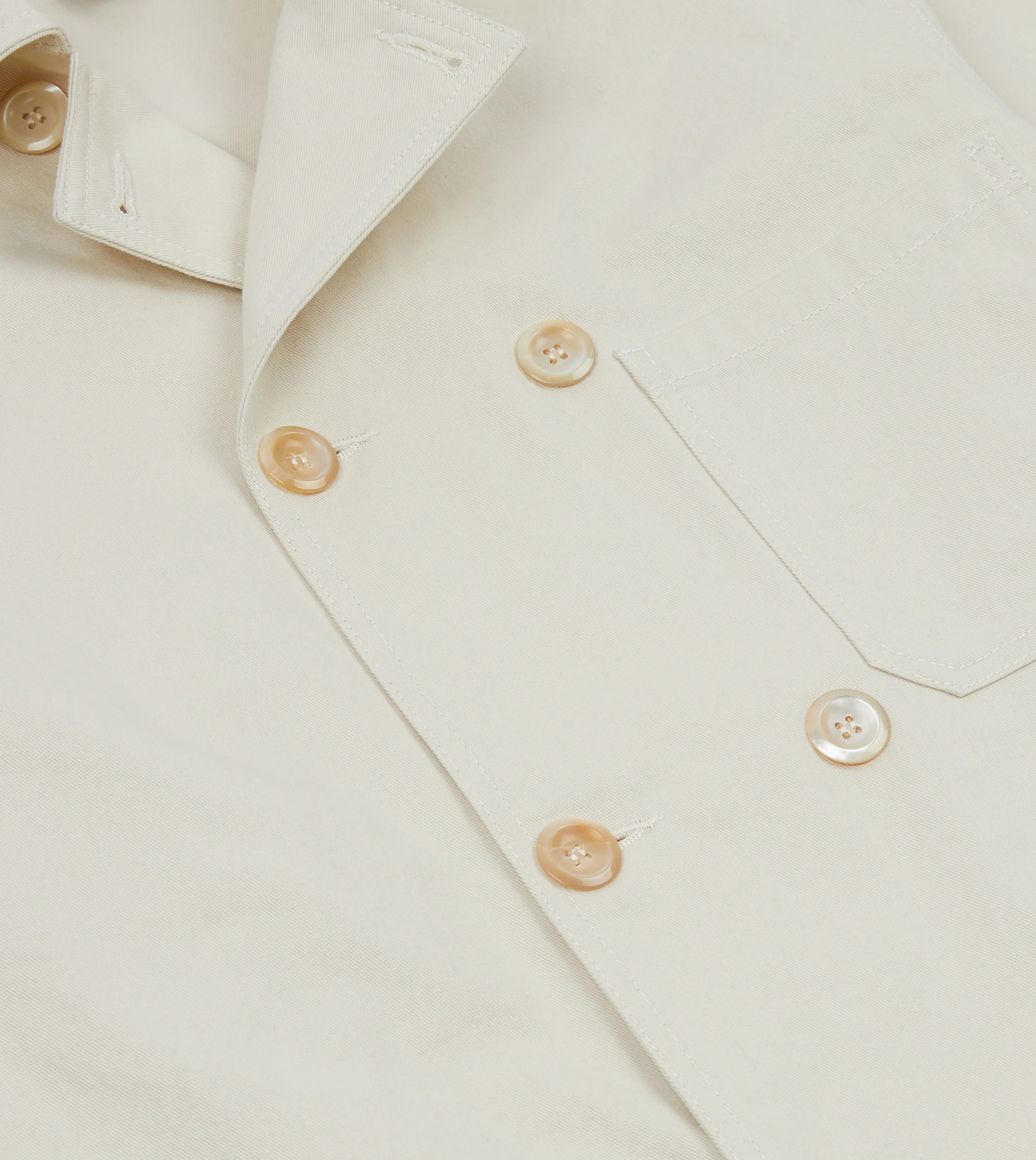 Ecru Cotton Double-Breasted Chore Coat - Image 6