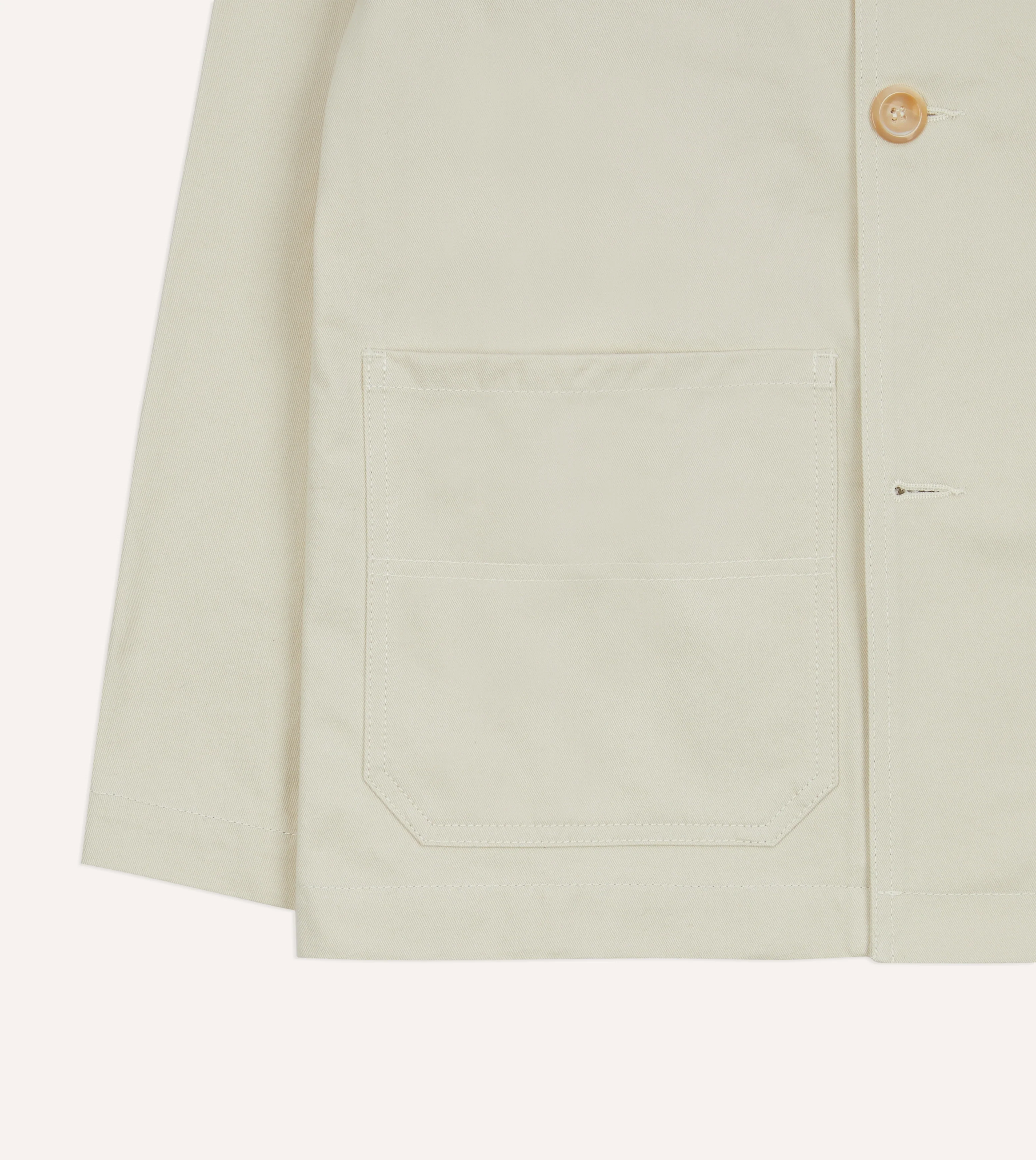 Ecru Cotton Double-Breasted Chore Coat - Image 7