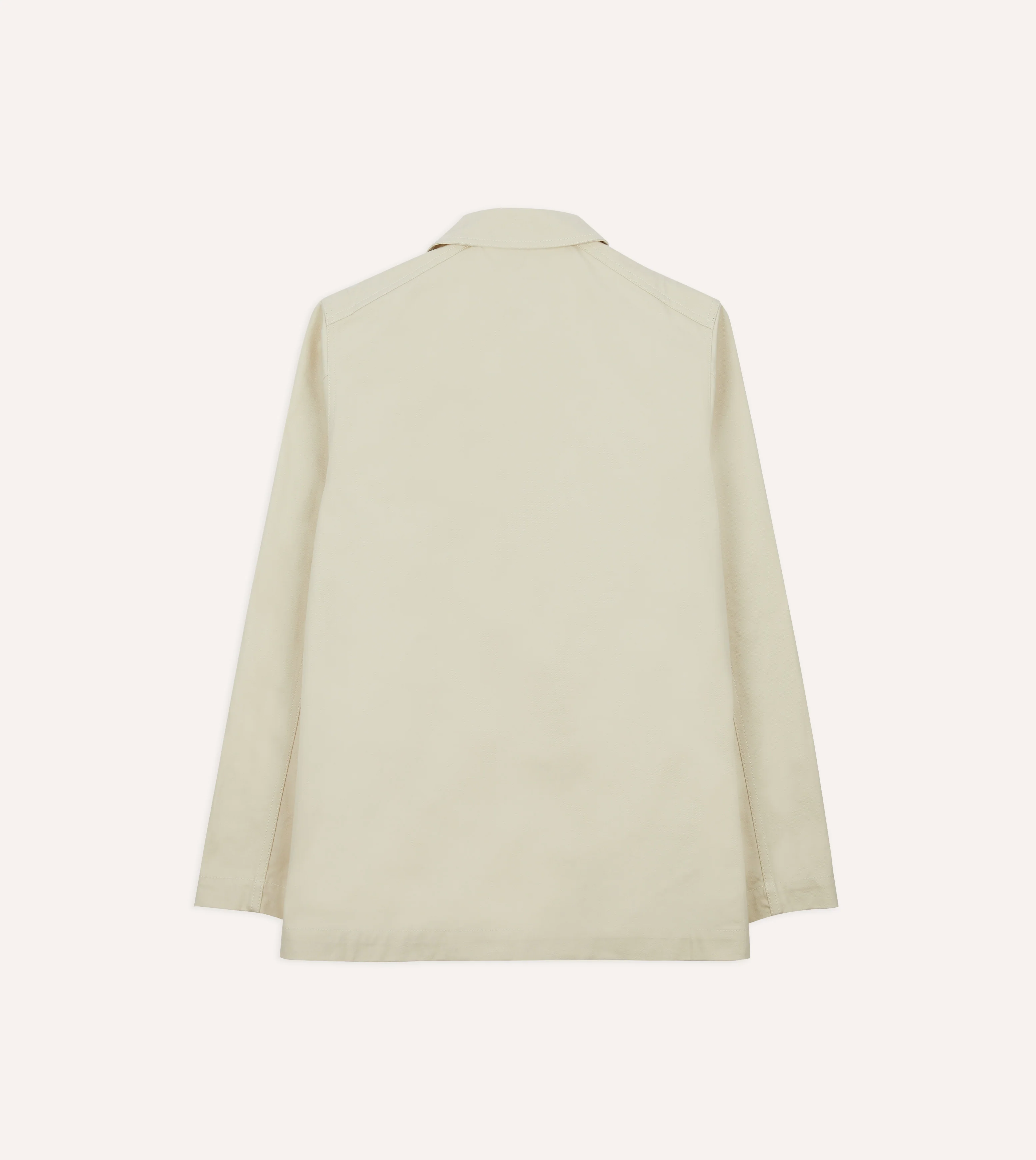 Ecru Cotton Double-Breasted Chore Coat - Image 9