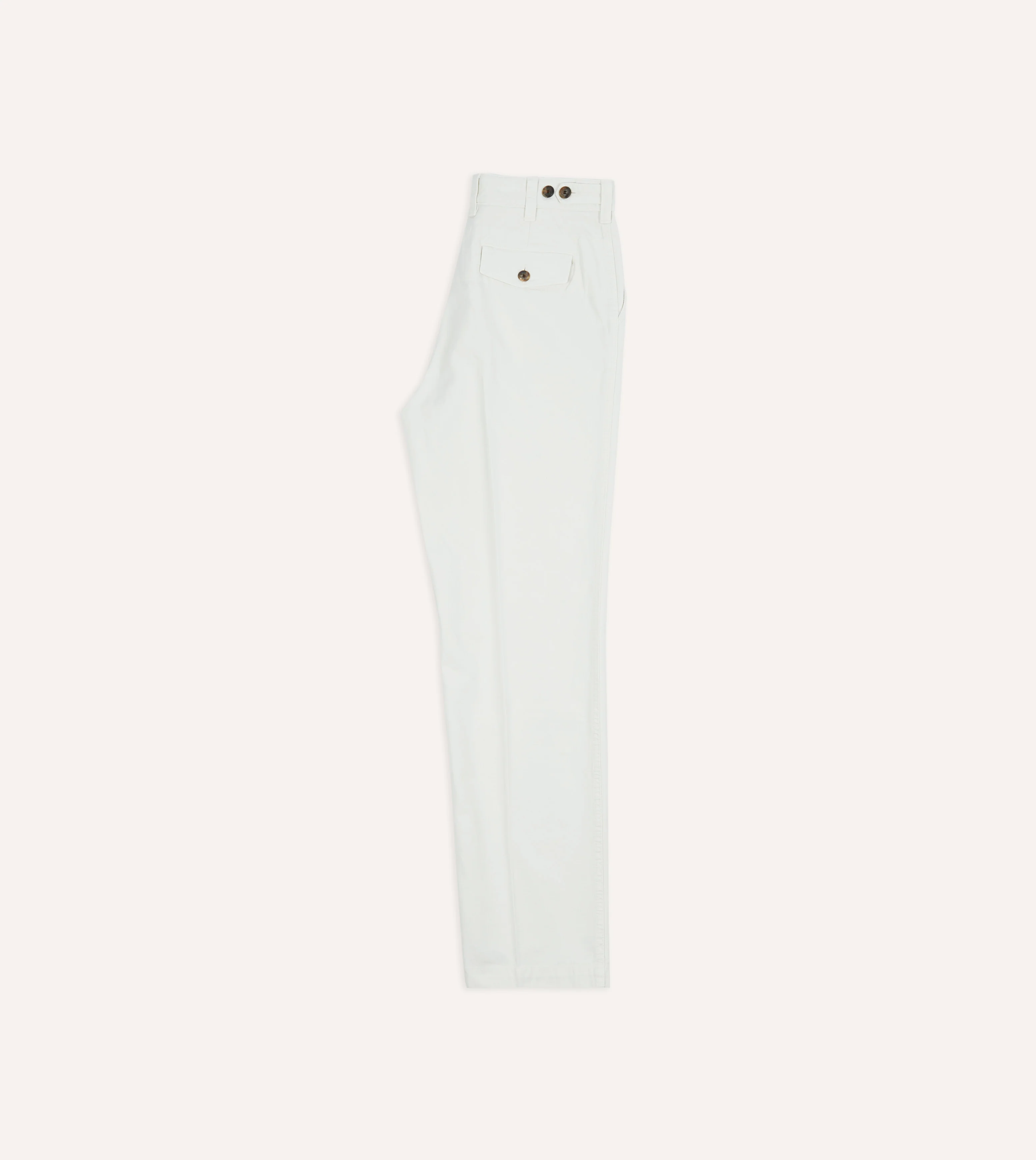 Ecru Cotton Flat Front Chino - Image 6