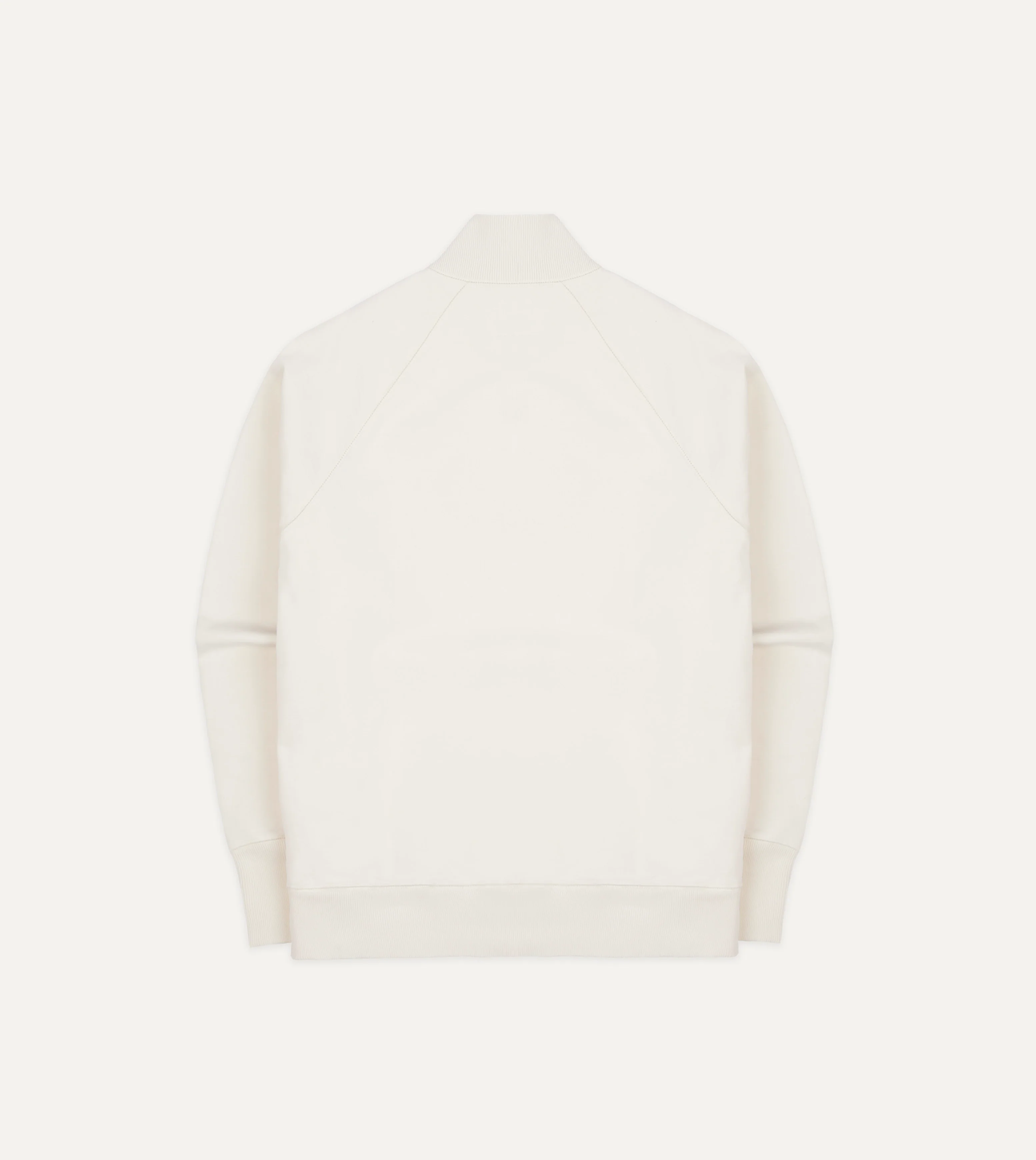 Ecru Cotton Quarter Zip Sweatshirt - Image 5