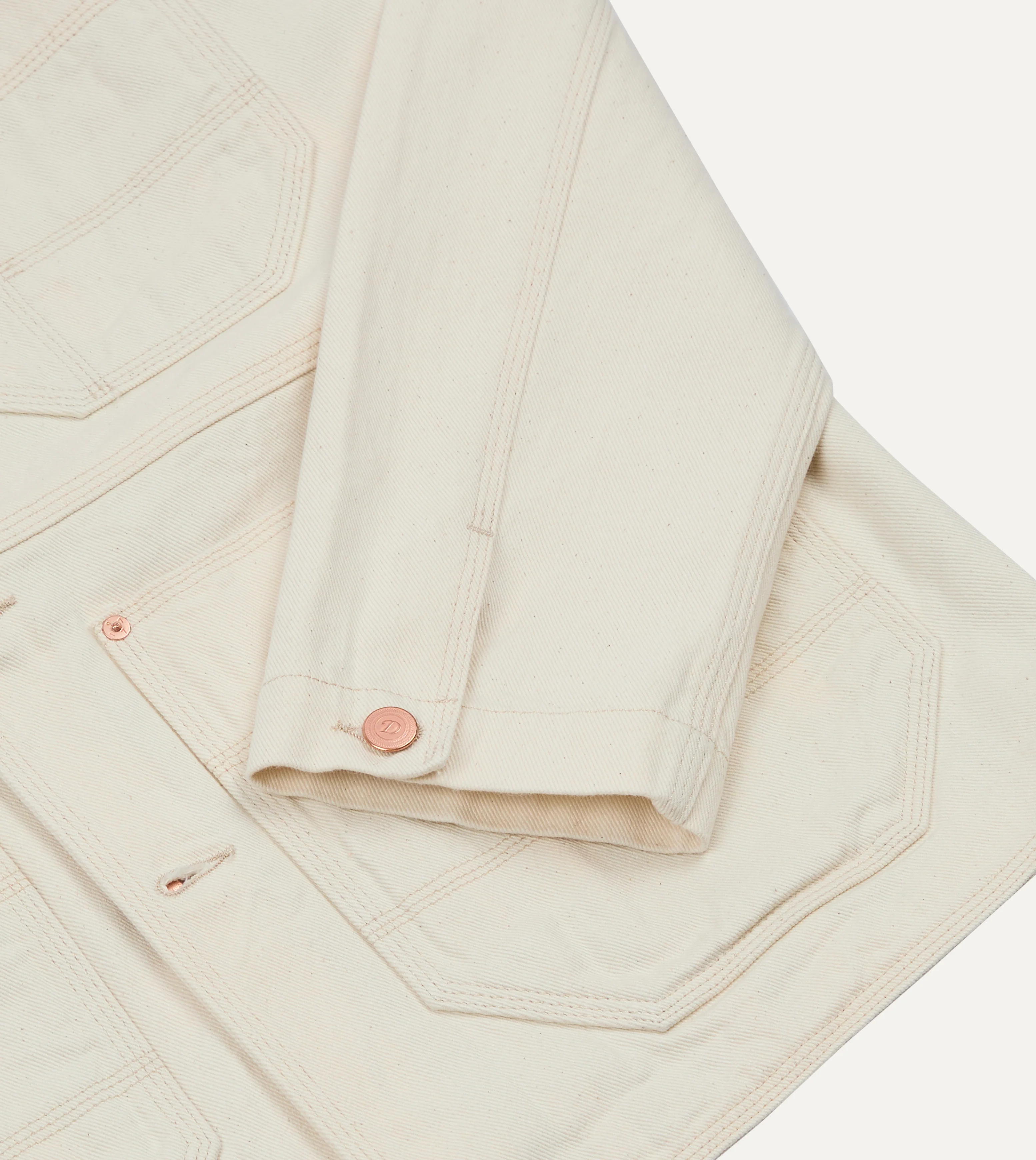 Ecru Denim Welder Jacket - Image 6