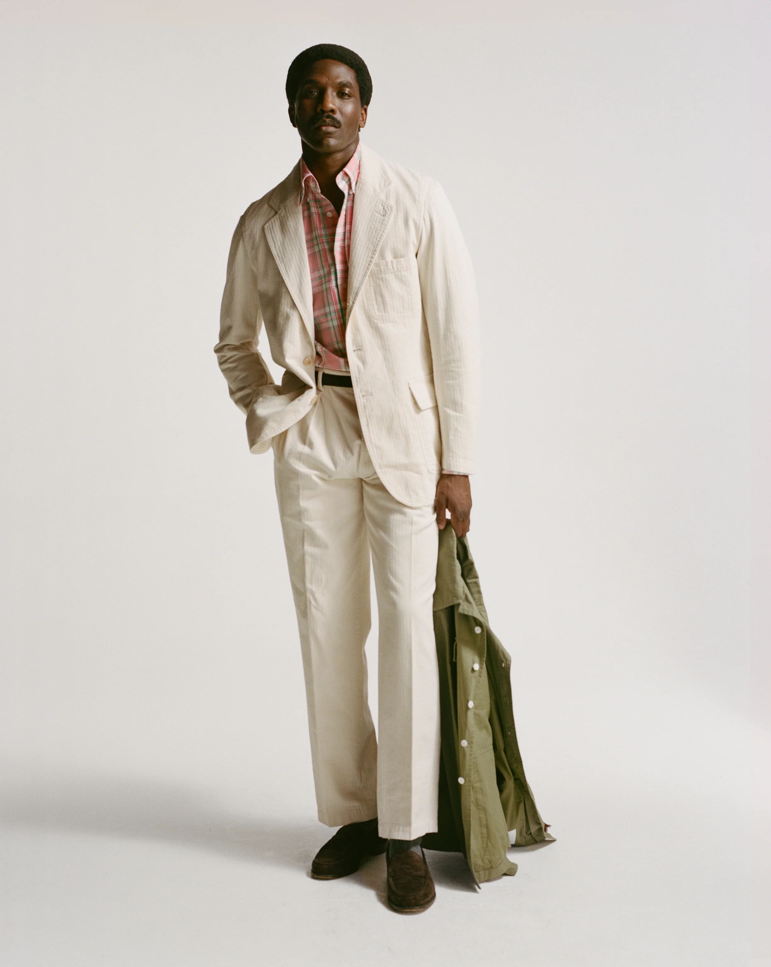 Ecru Herringbone Twill Cotton Games Trouser - Image 3