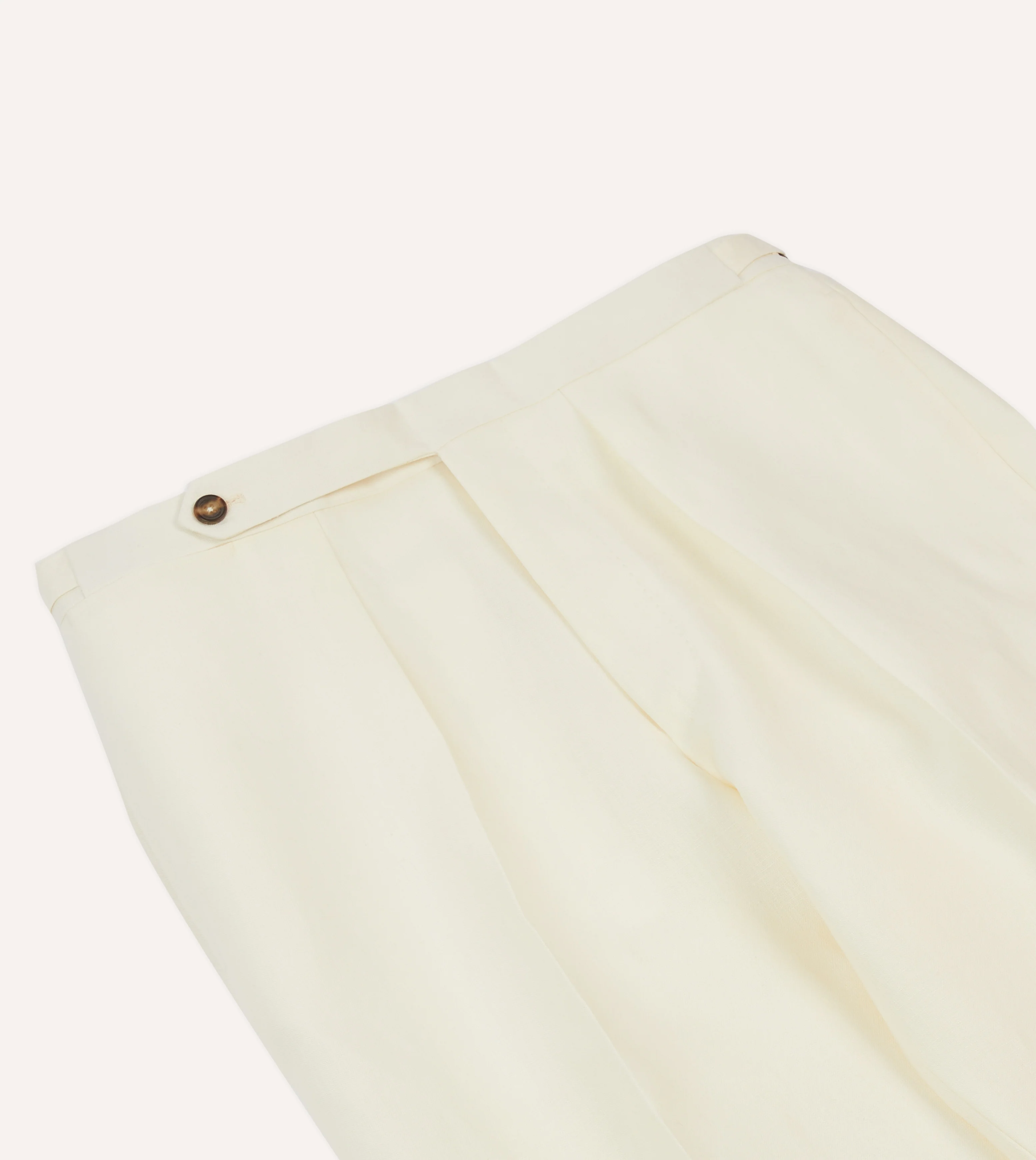 Ecru Irish Linen Single Pleat Trouser - Image 4