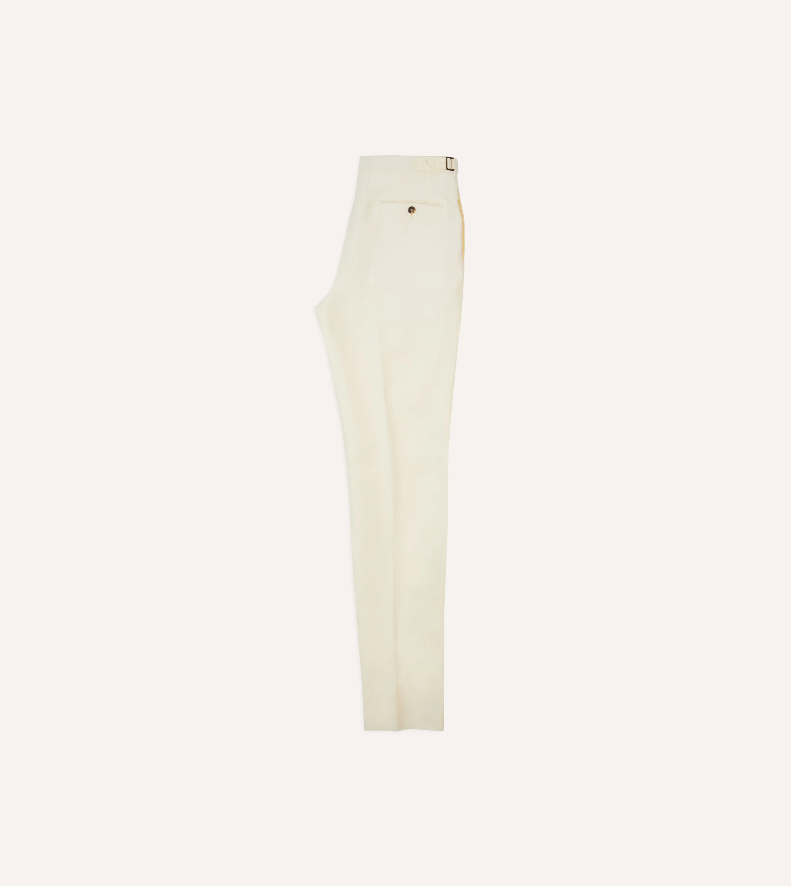 Ecru Irish Linen Single Pleat Trouser - Image 6