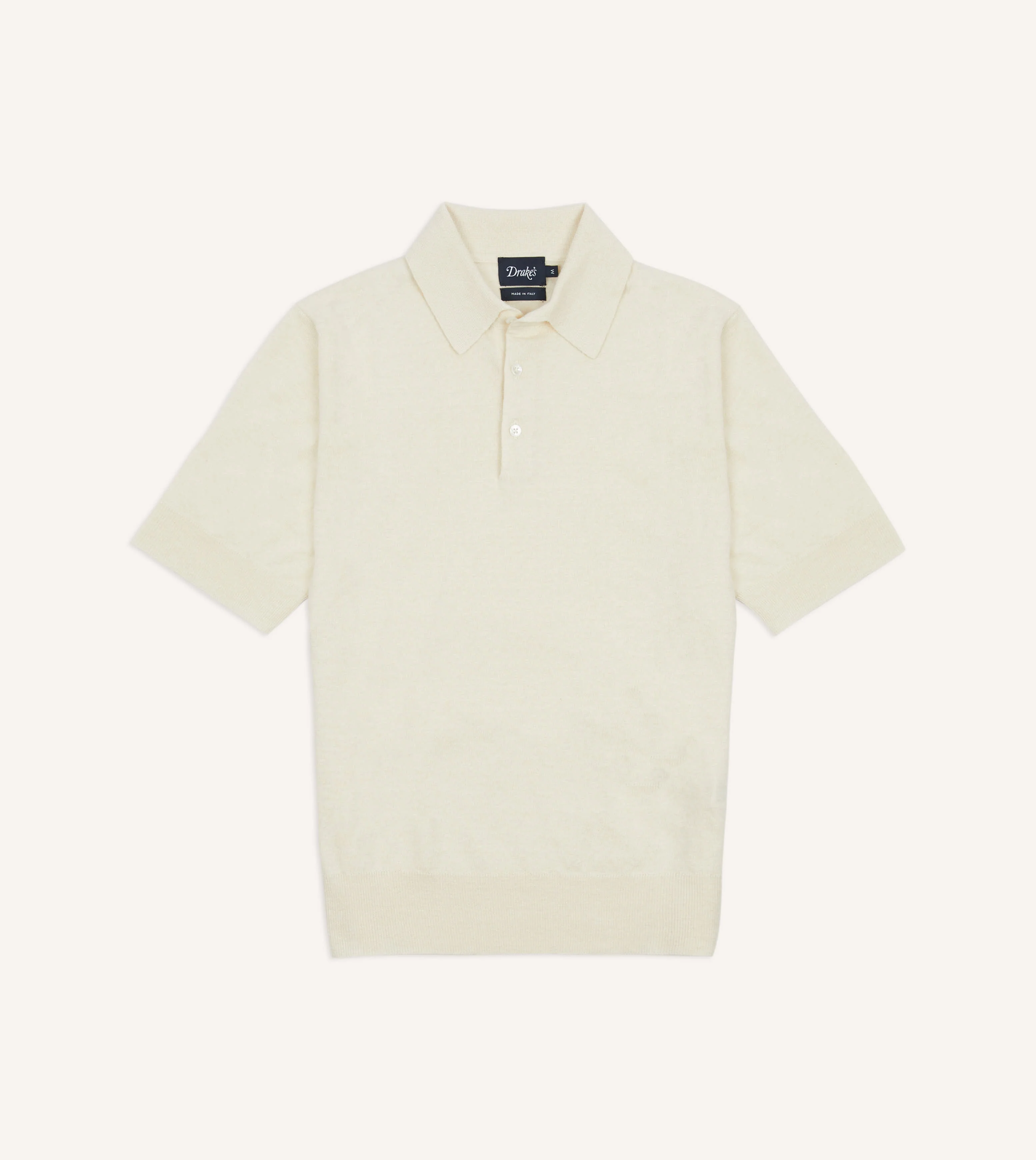 Ecru Knitted Linen-Cotton Short-Sleeve Polo Shirt