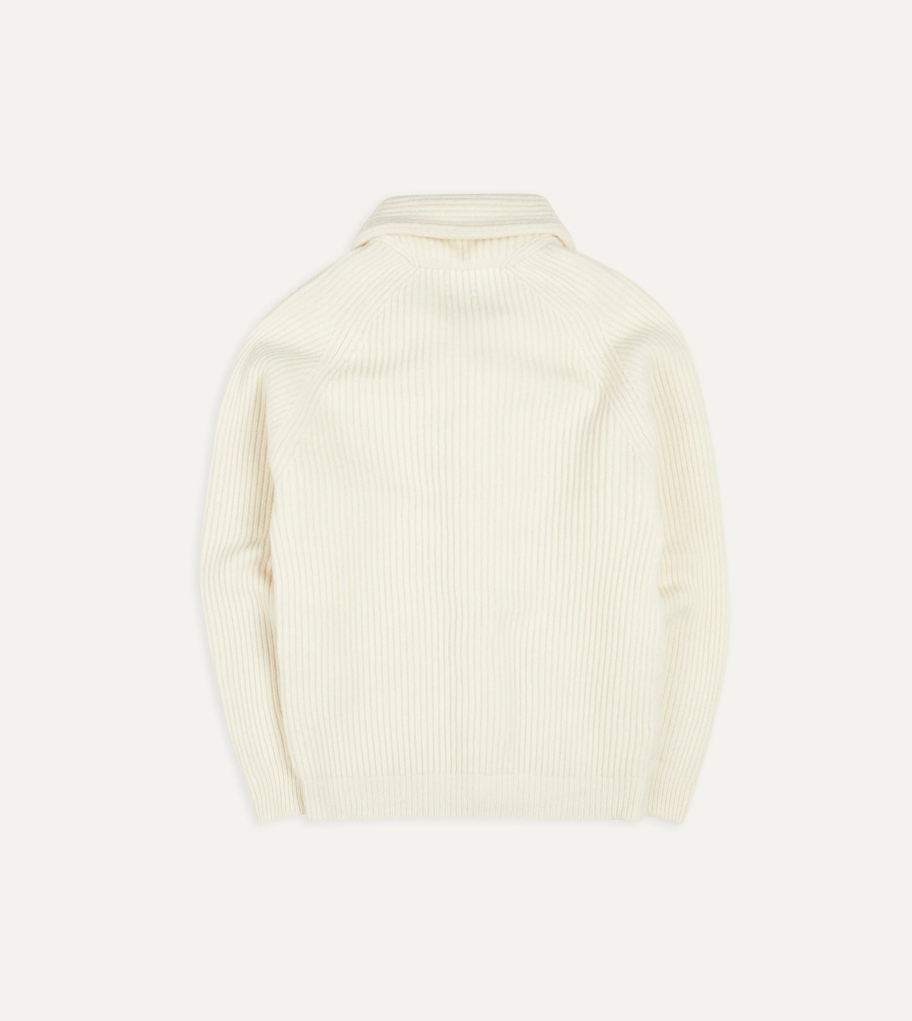Ecru Lambswool Shawl Collar Cardigan - Image 6