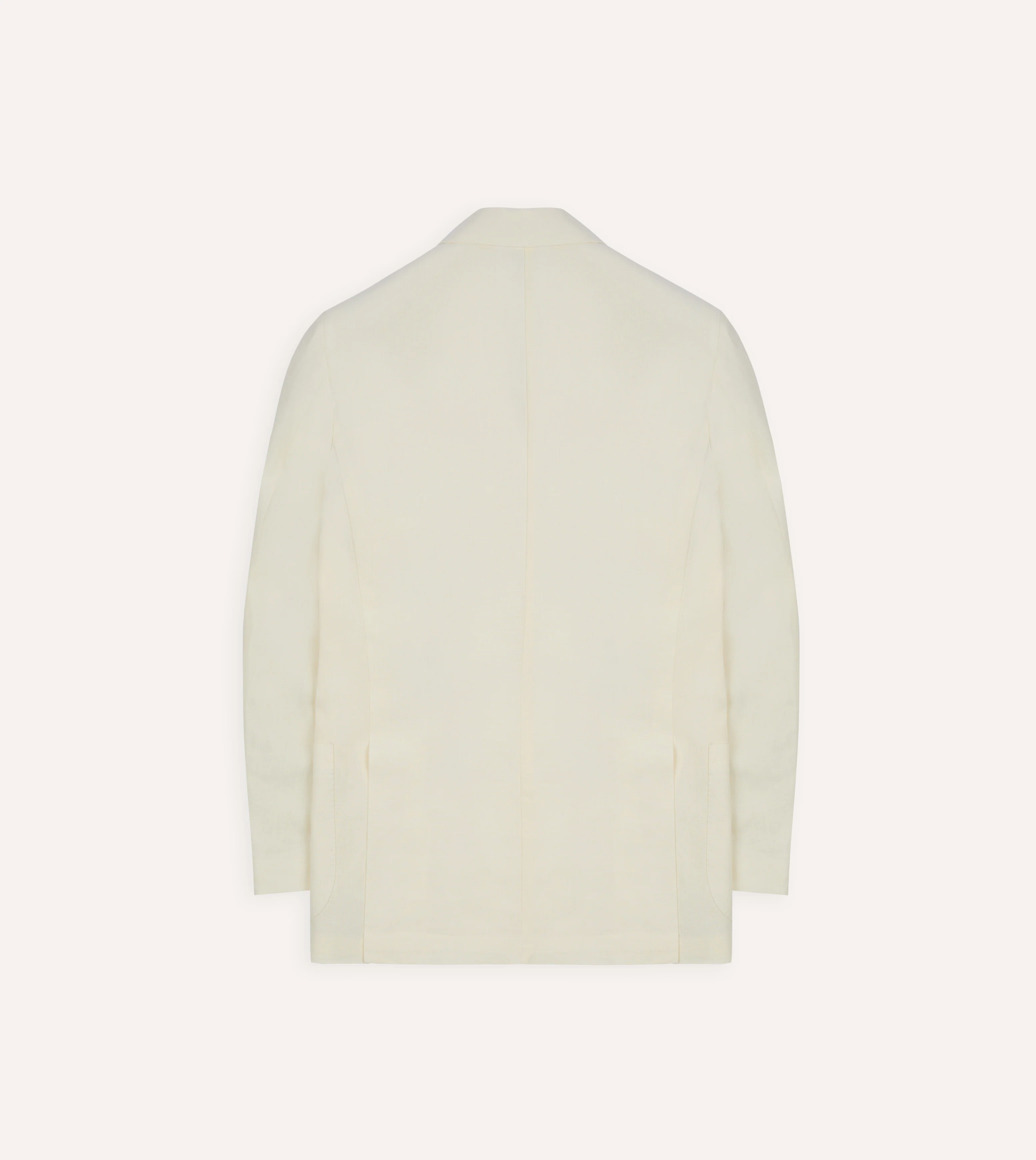 Ecru Linen Double-Breasted Tailored Jacket - Image 8