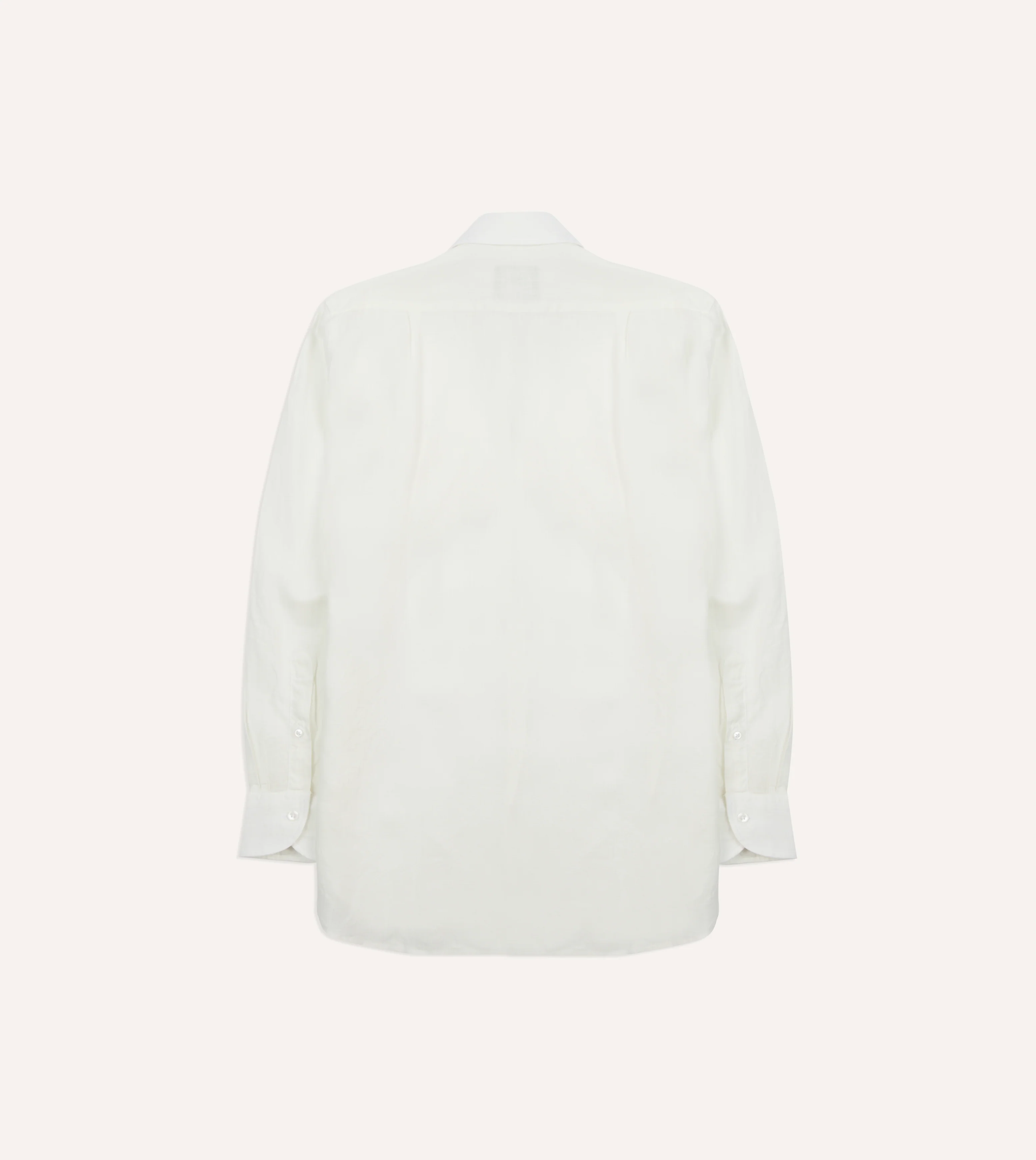 Ecru Linen Long Point Collar Shirt - Image 6