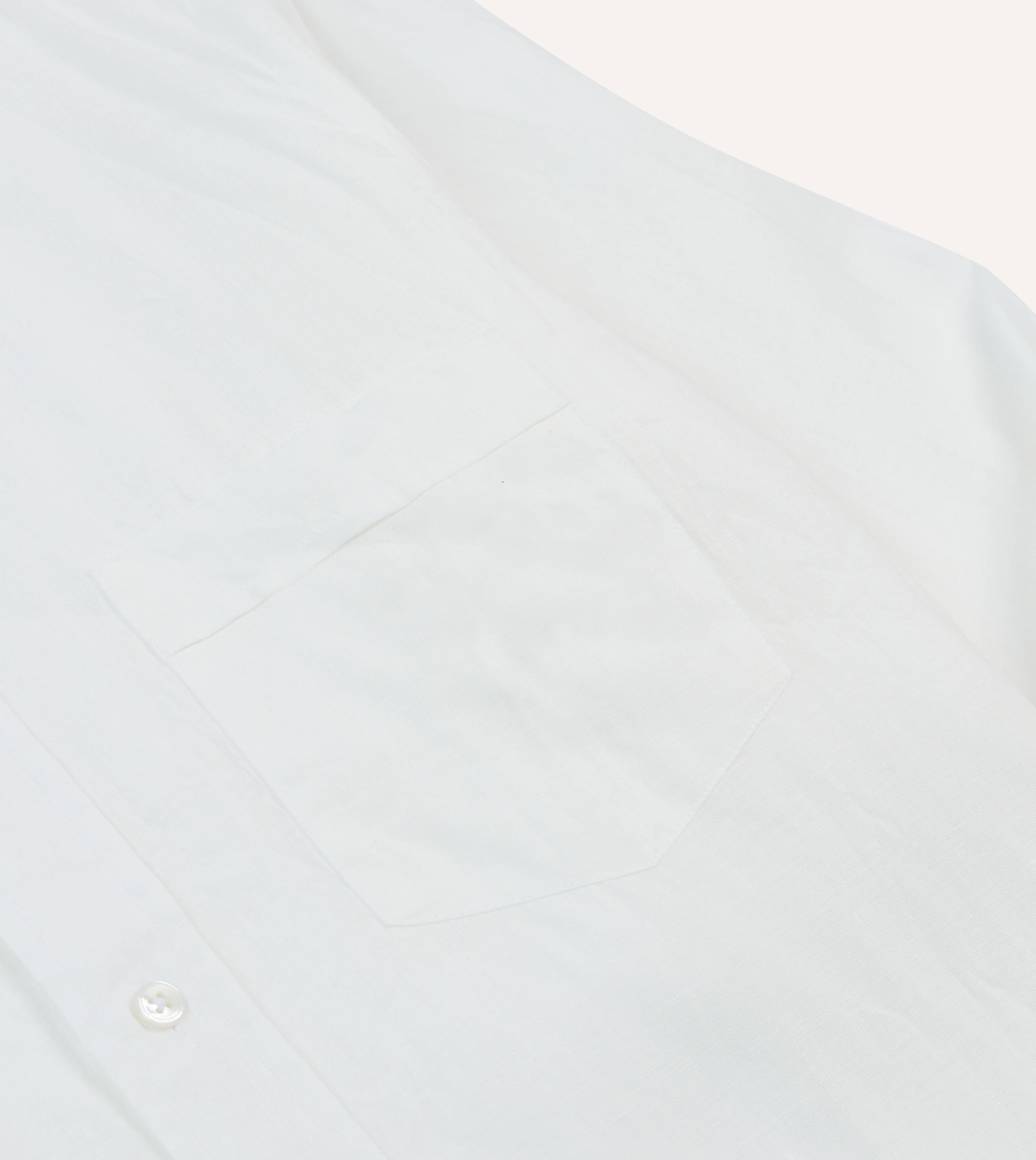 Ecru Linen Spread Collar Shirt - Image 4