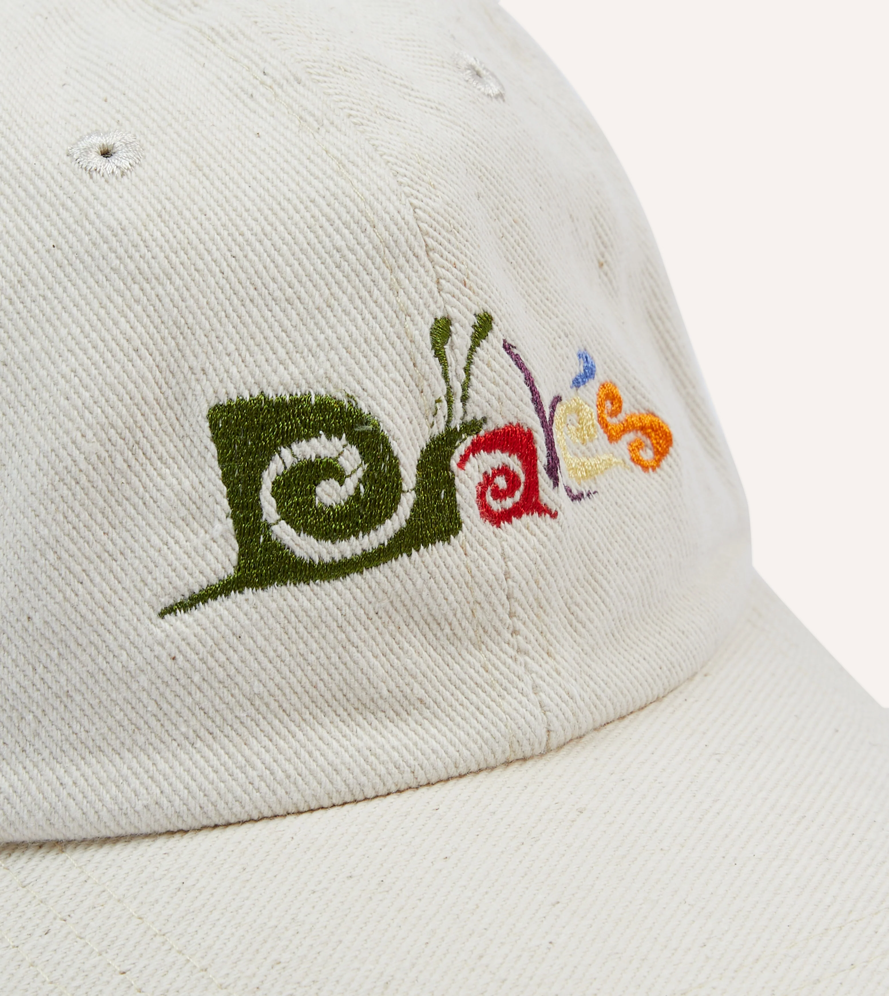 Ecru Snail Cotton Twill Baseball Cap - Image 3