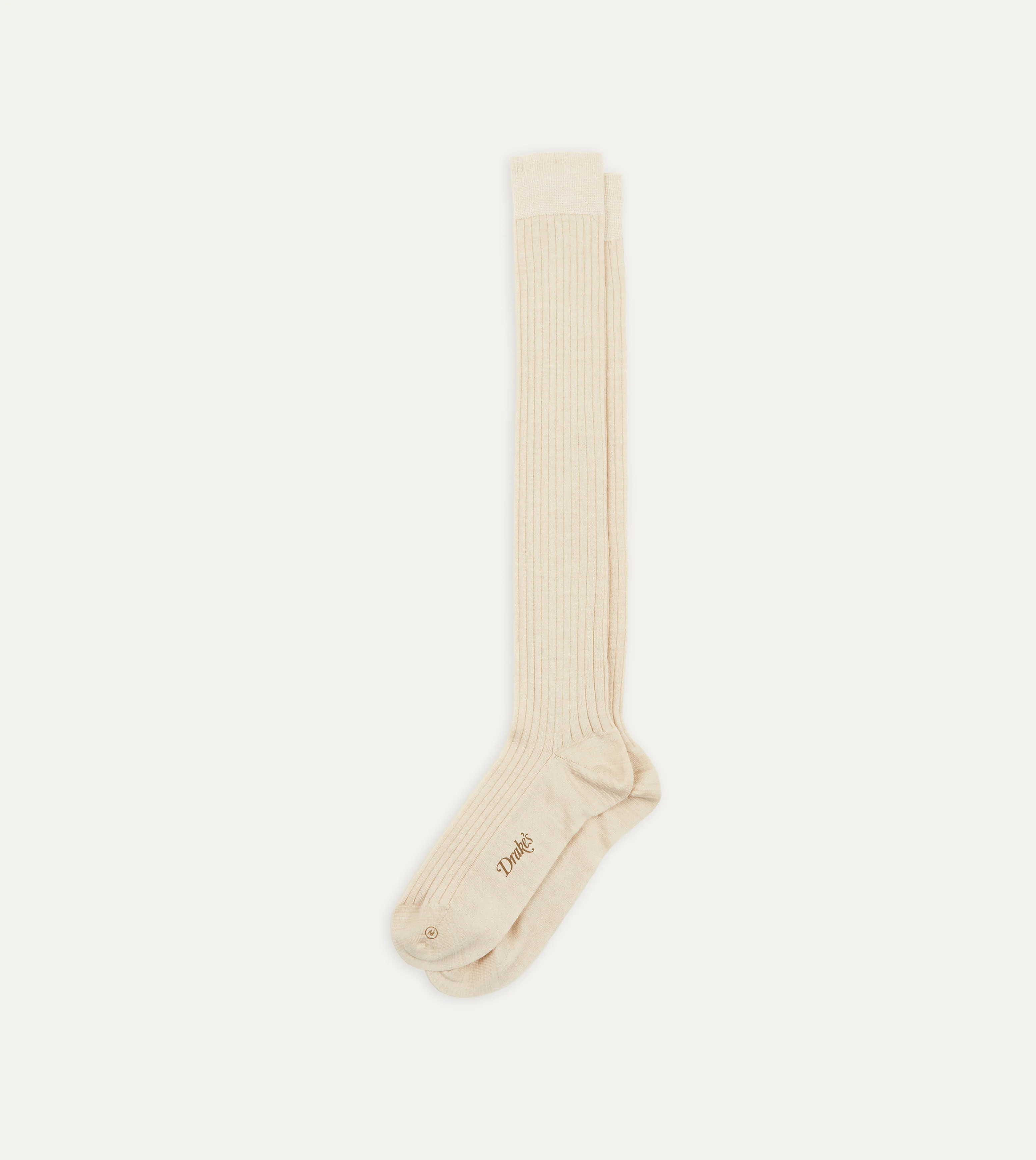 Ecru Wool Over-the-Calf Socks - Image 4