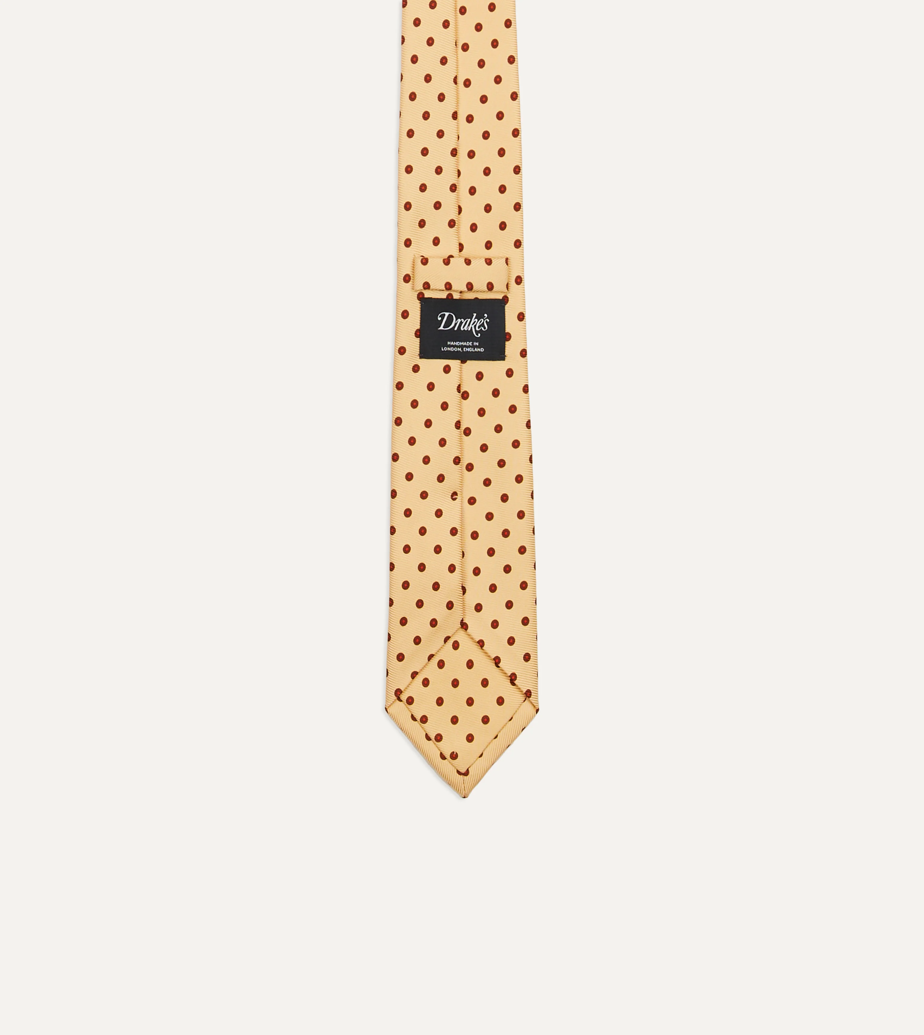 Gold Circular Dot Silk Self Tipped Tie - Image 3