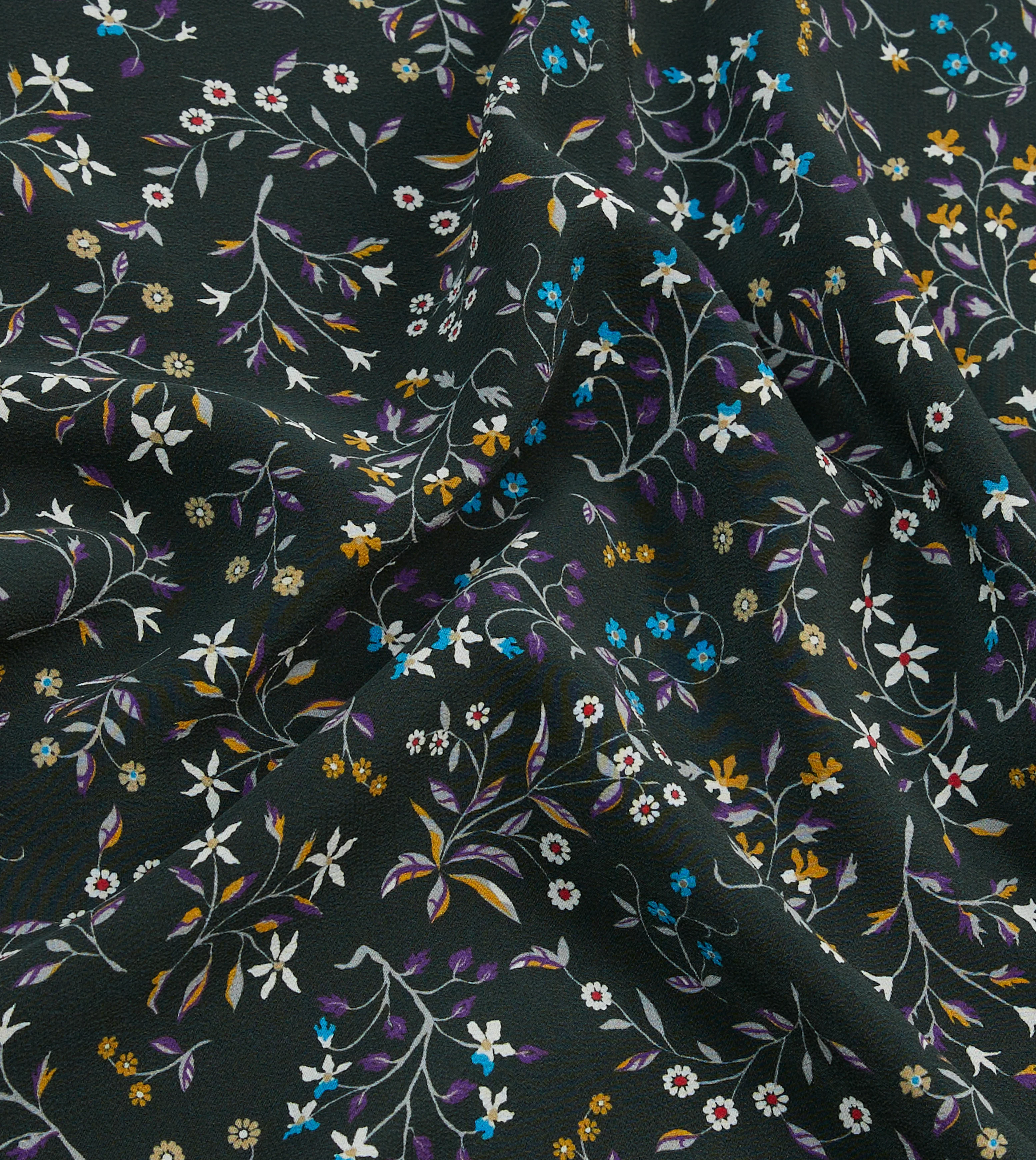 Green Floral Print Silk Pocket Square - Image 2