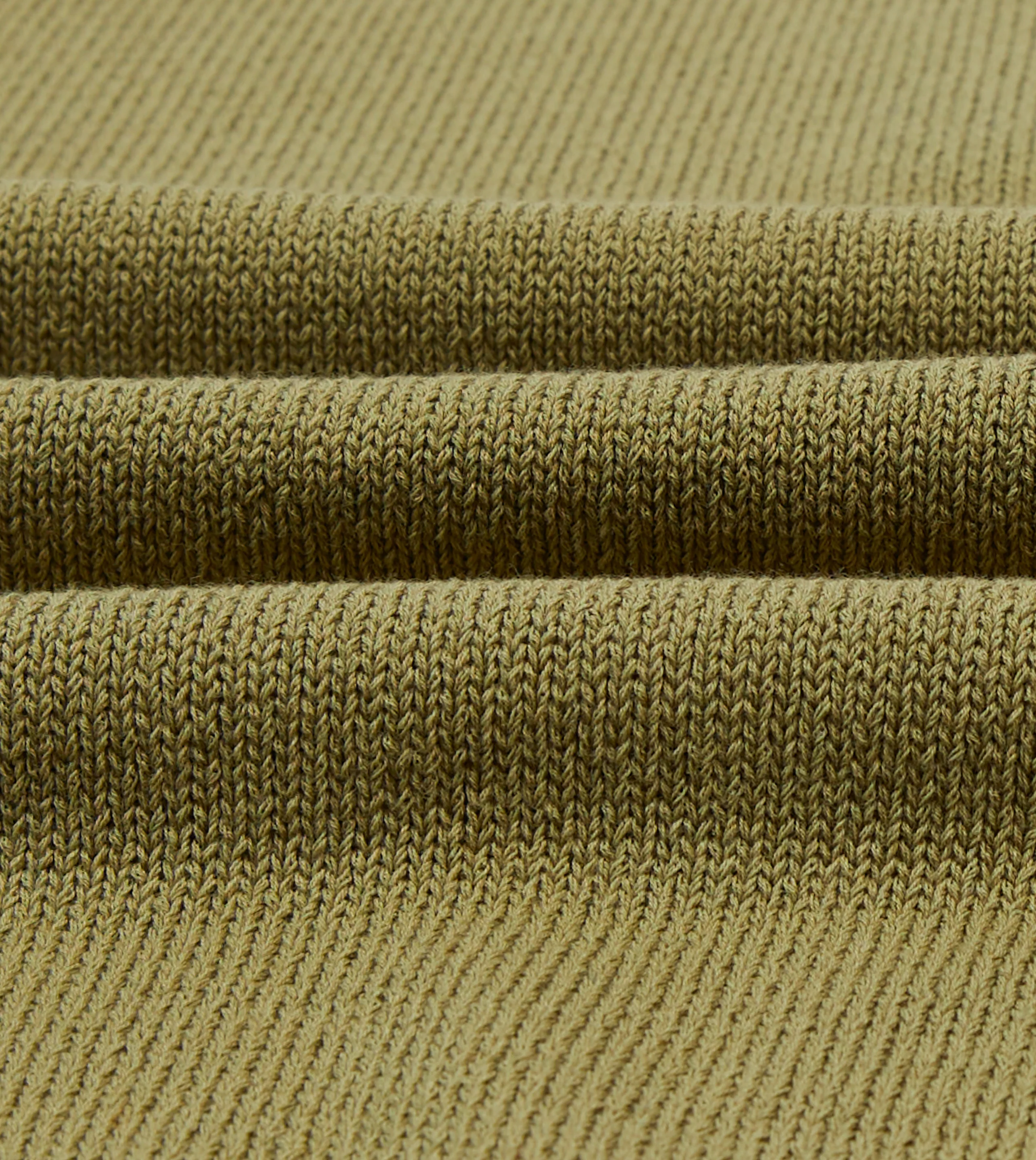 Green Knitted Crepe Cotton Short-Sleeve Polo Shirt - Image 2