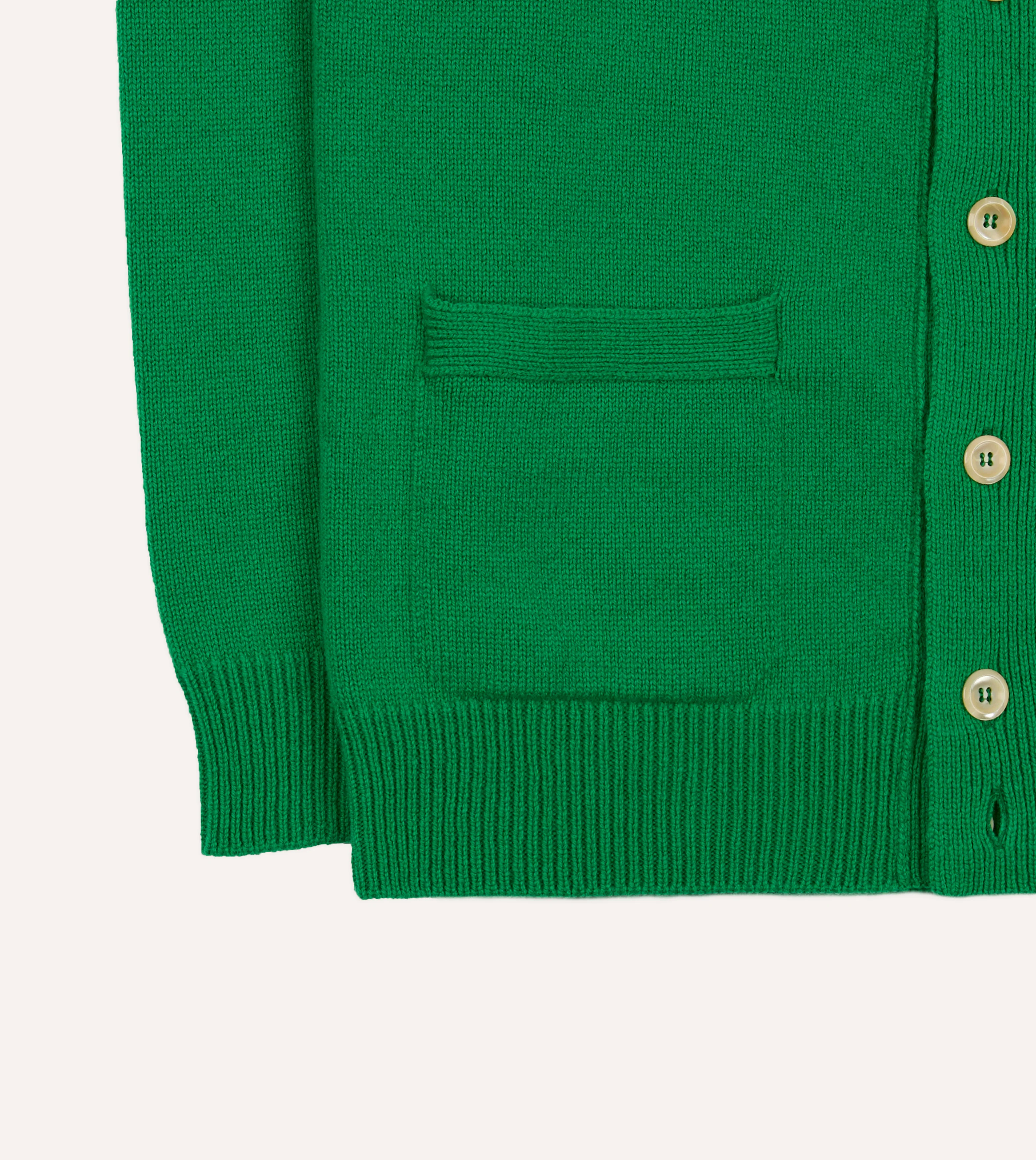 Green Lambswool 6 Button Cardigan - Image 5