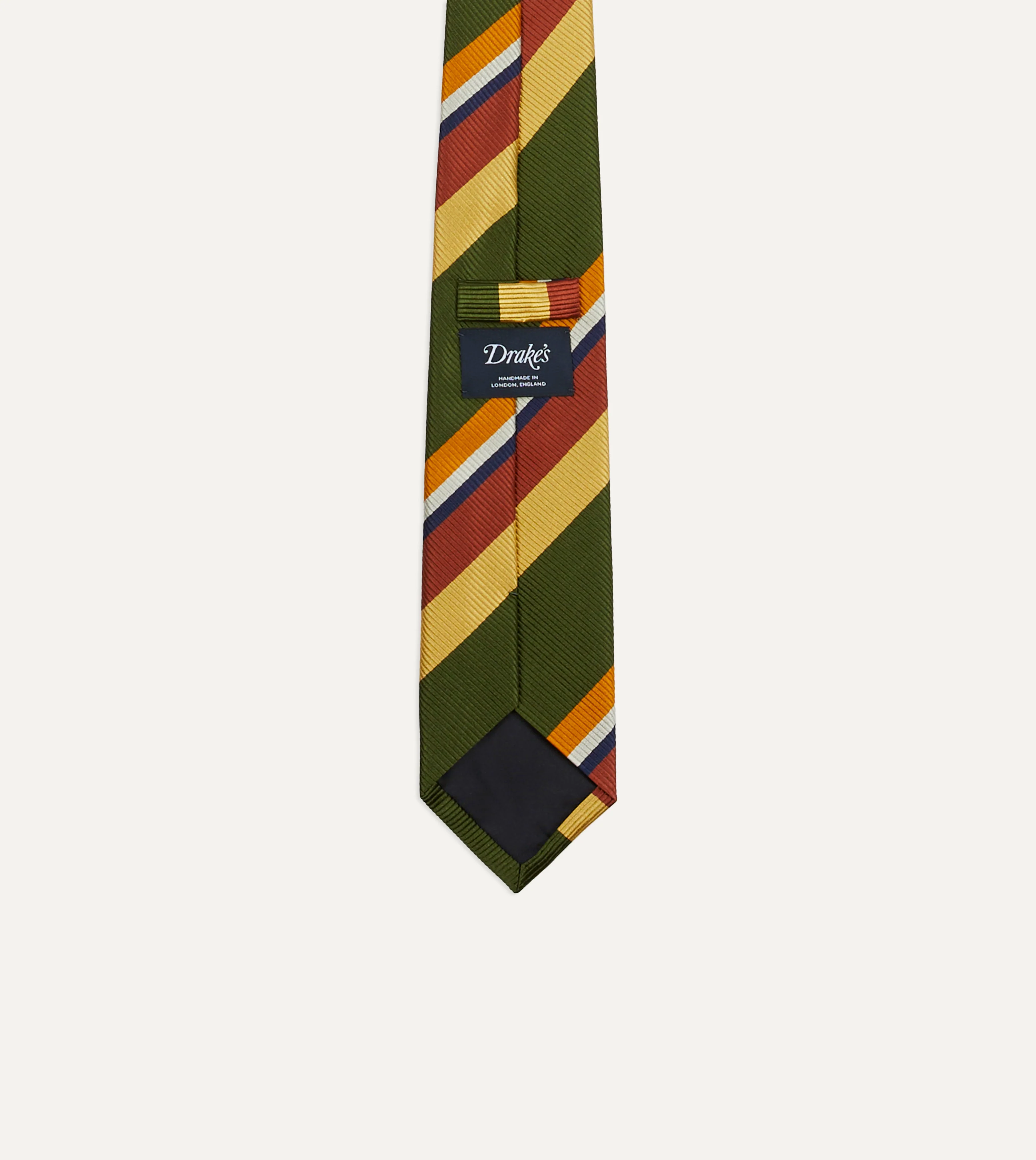 Green Multi Stripe Silk Tipped Tie - Image 3