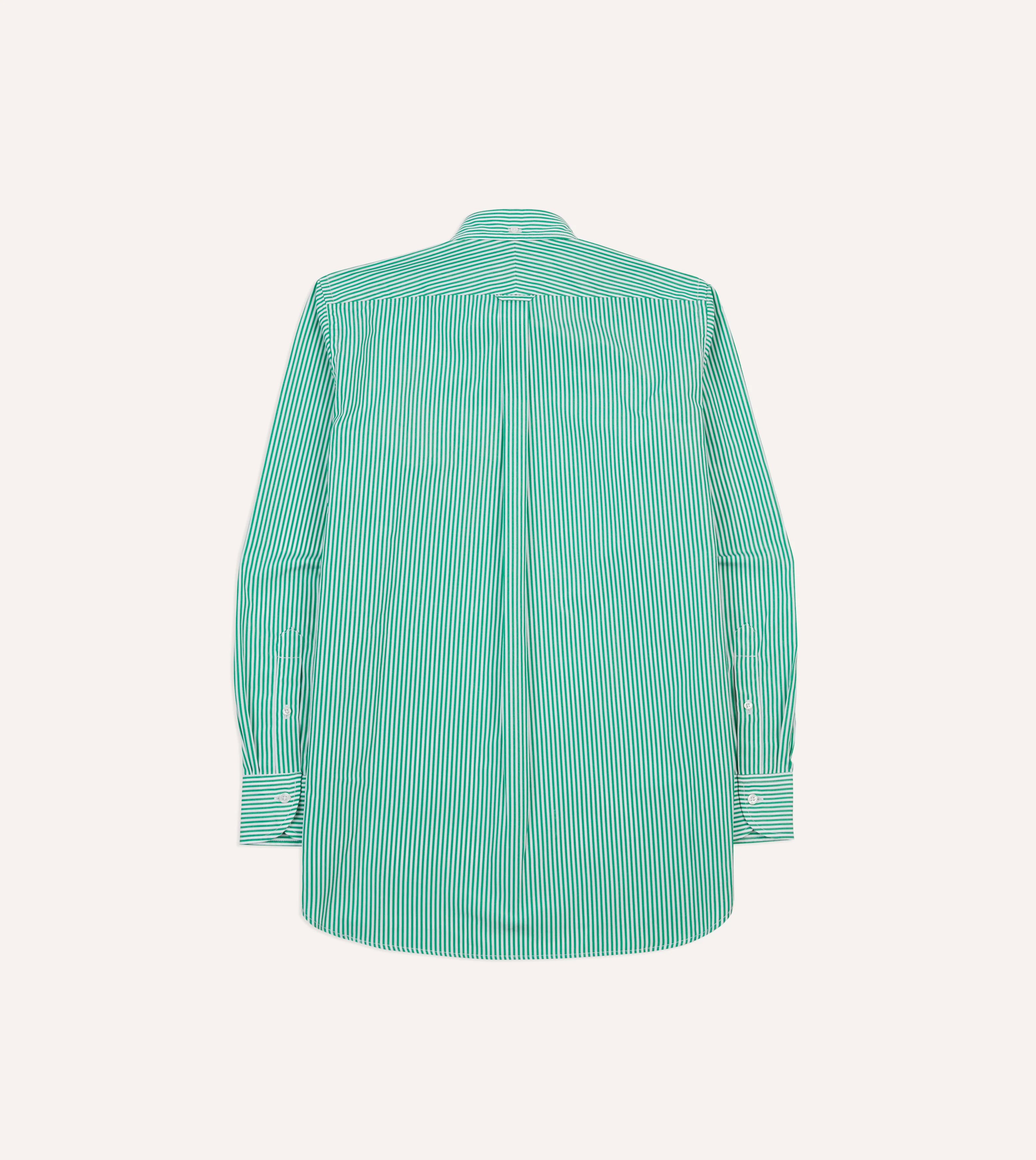 Green Narrow Stripe Cotton Poplin Button-Down Shirt - Image 7