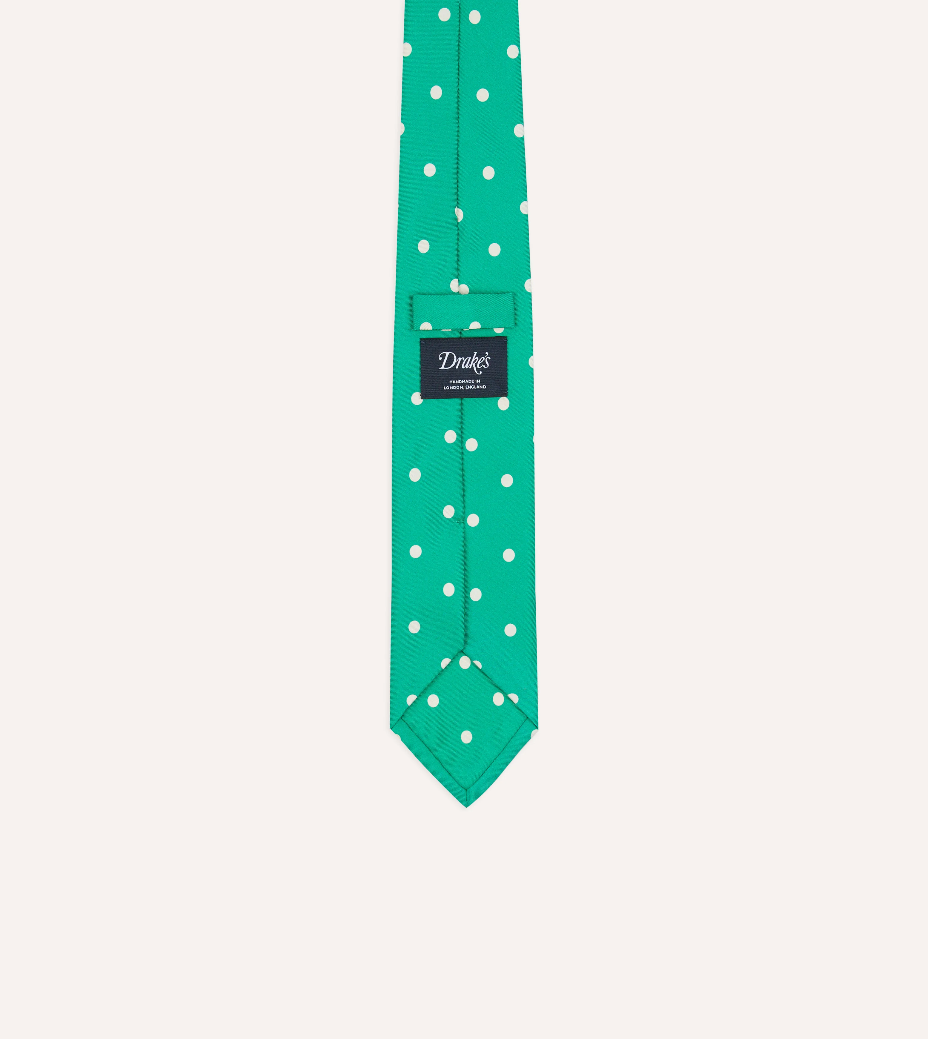 Green Polka Dot Silk Self-Tipped Tie - Image 4