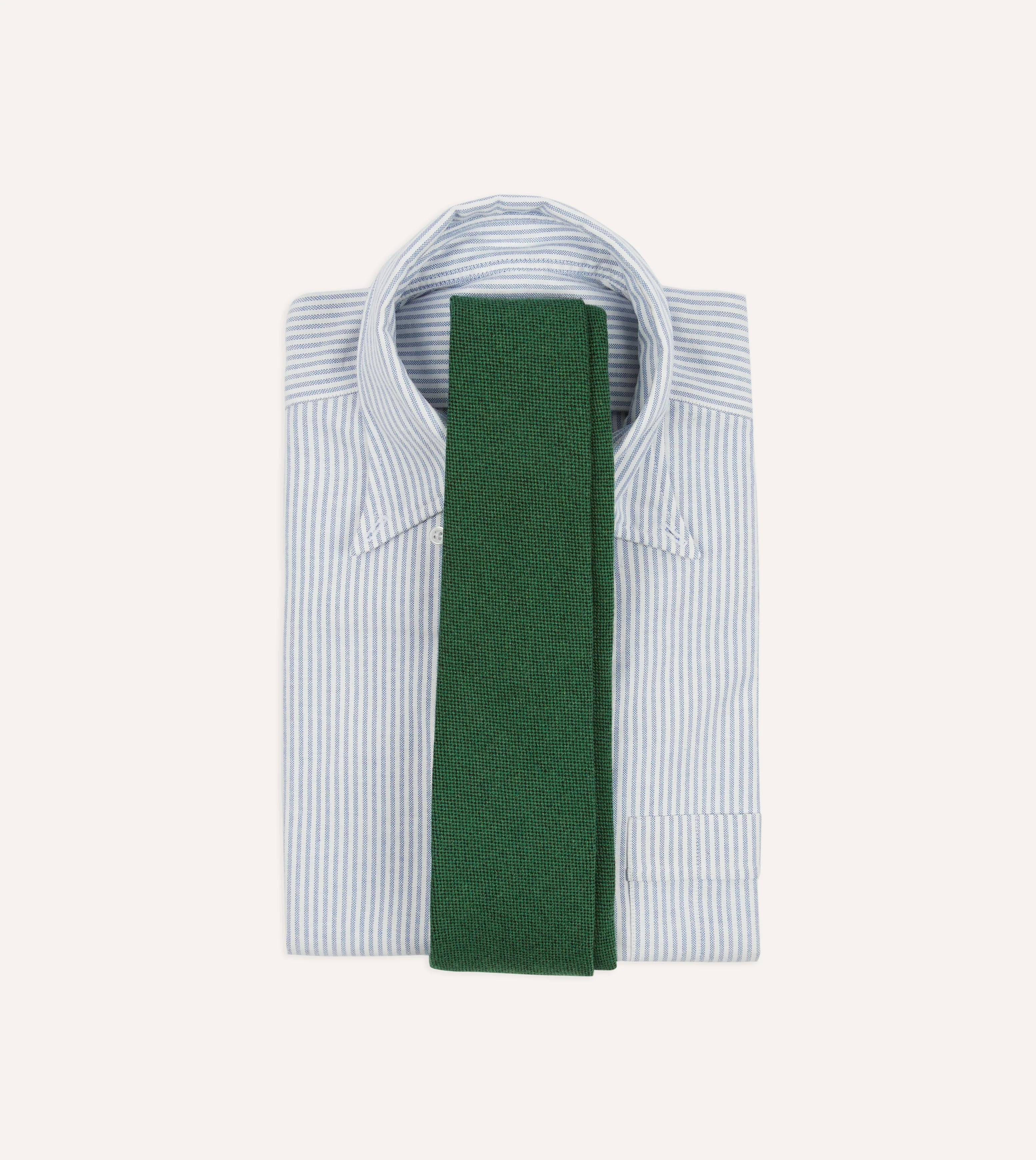 Green Pure Cashmere Solid Tipped Tie - Image 2