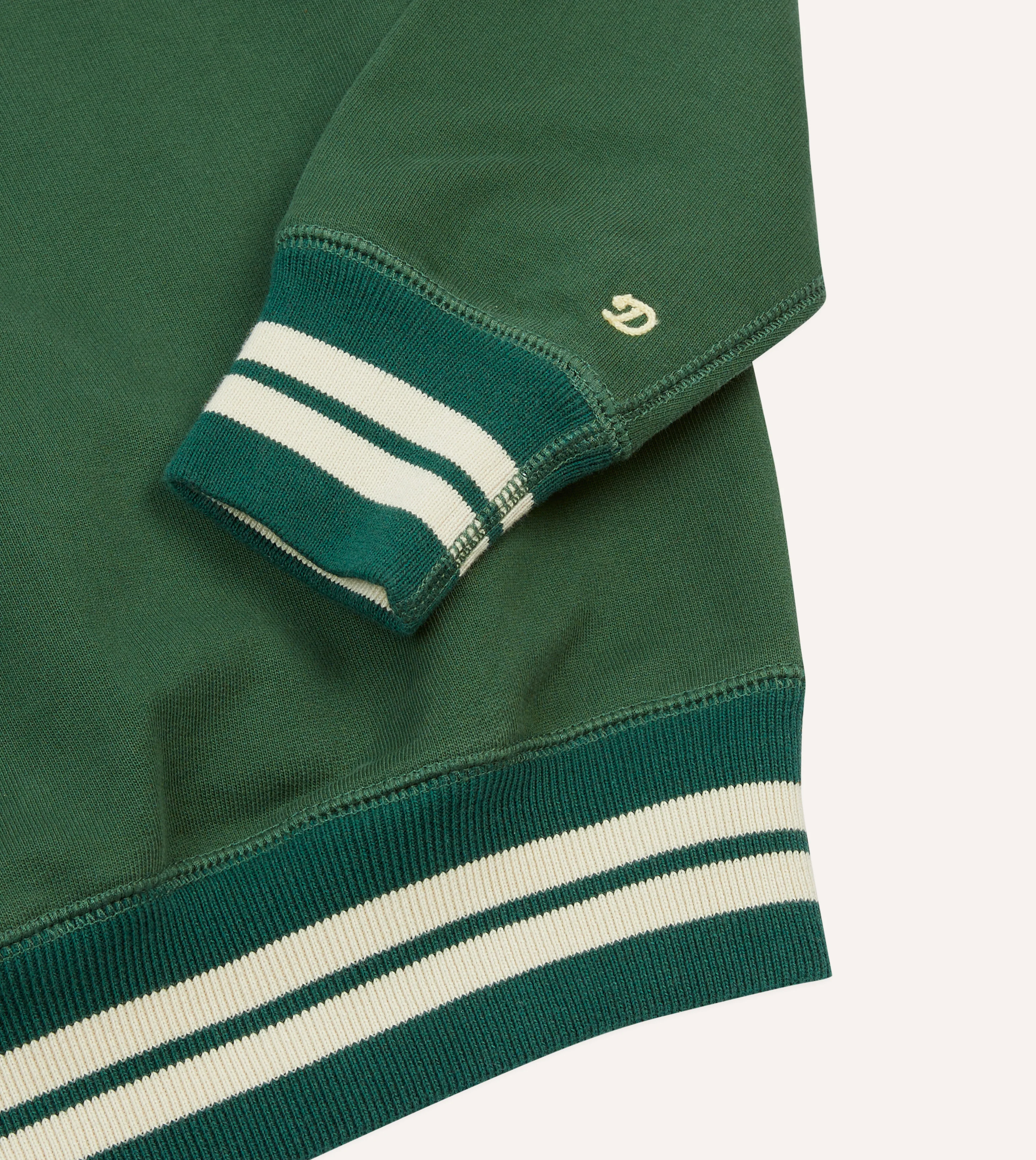 Green Striped Rib Cotton Jersey Sweatshirt - Image 4