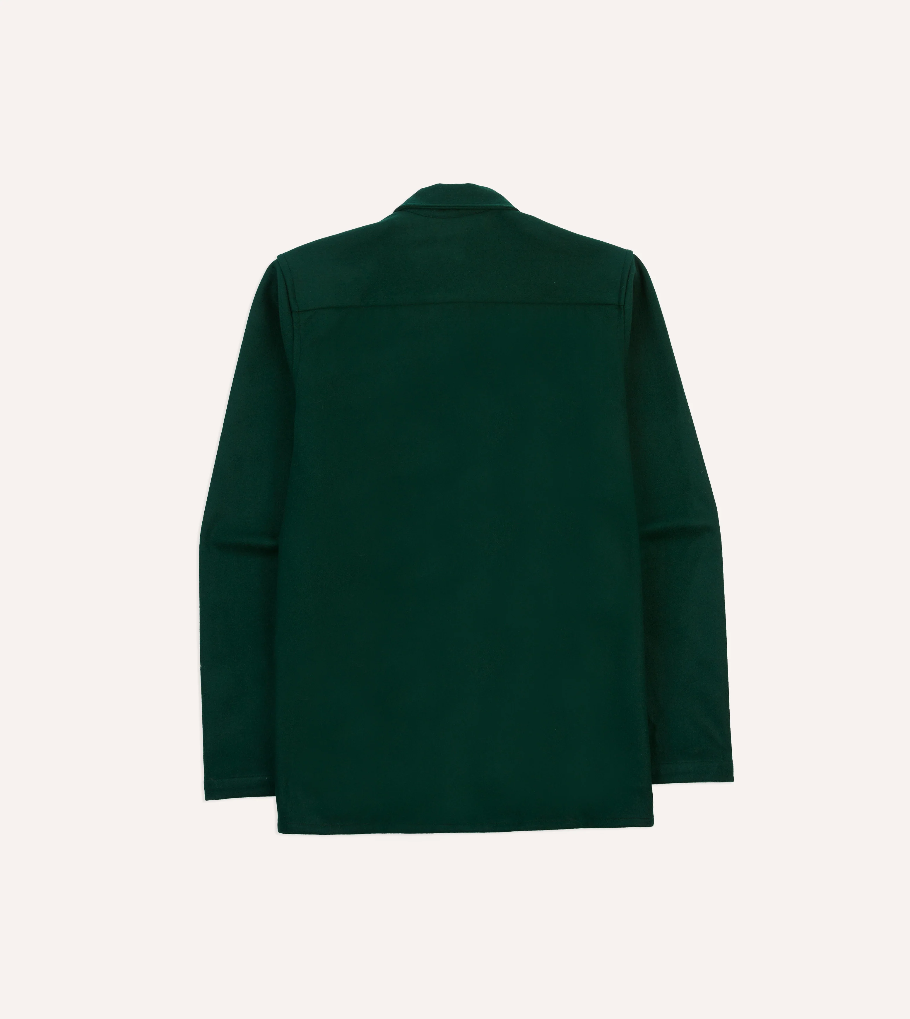 Green Wool Four-Pocket Camp Collar Work Shirt - Image 6