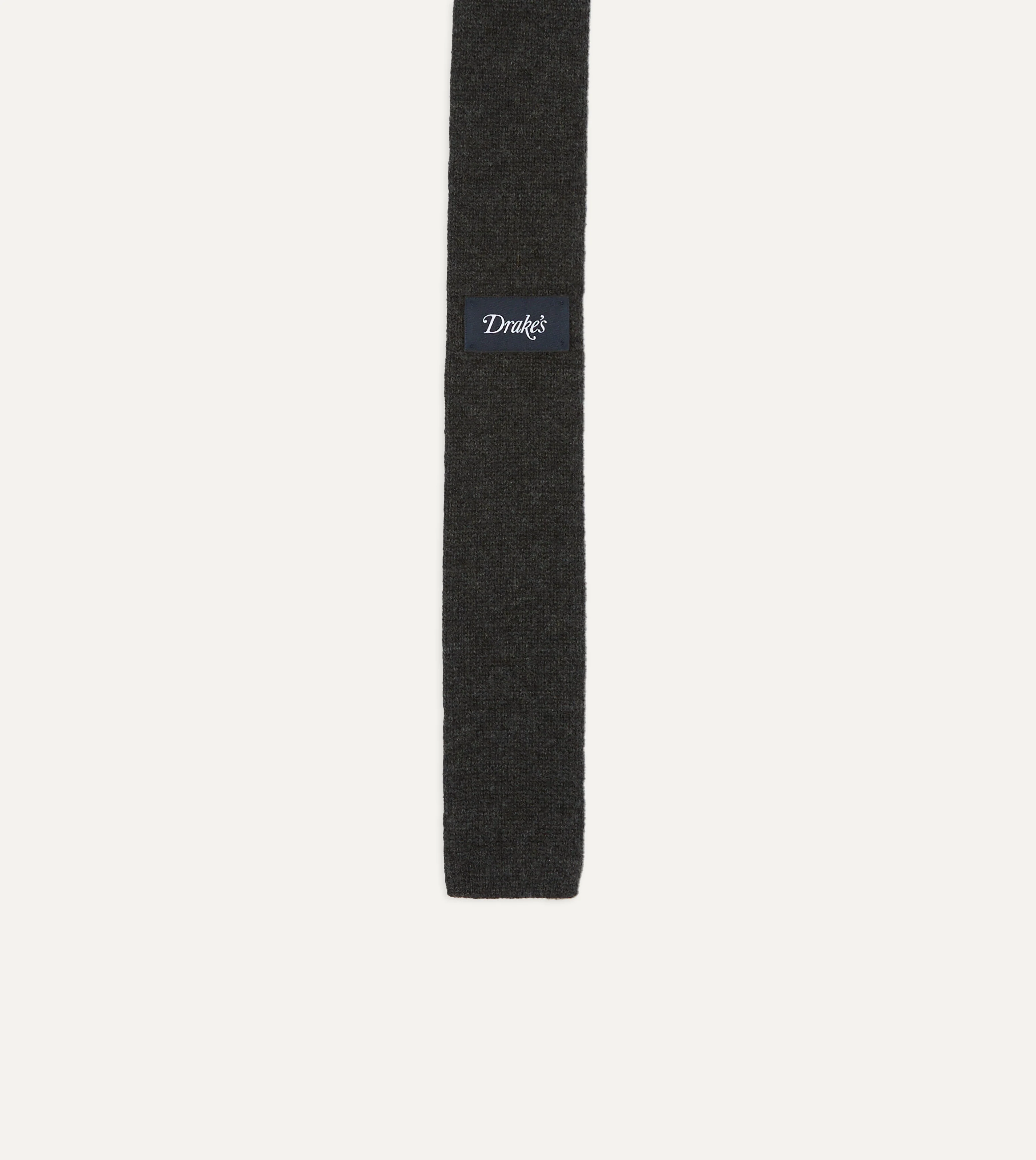 Grey Cashmere Cable Knitted Tie - Image 3