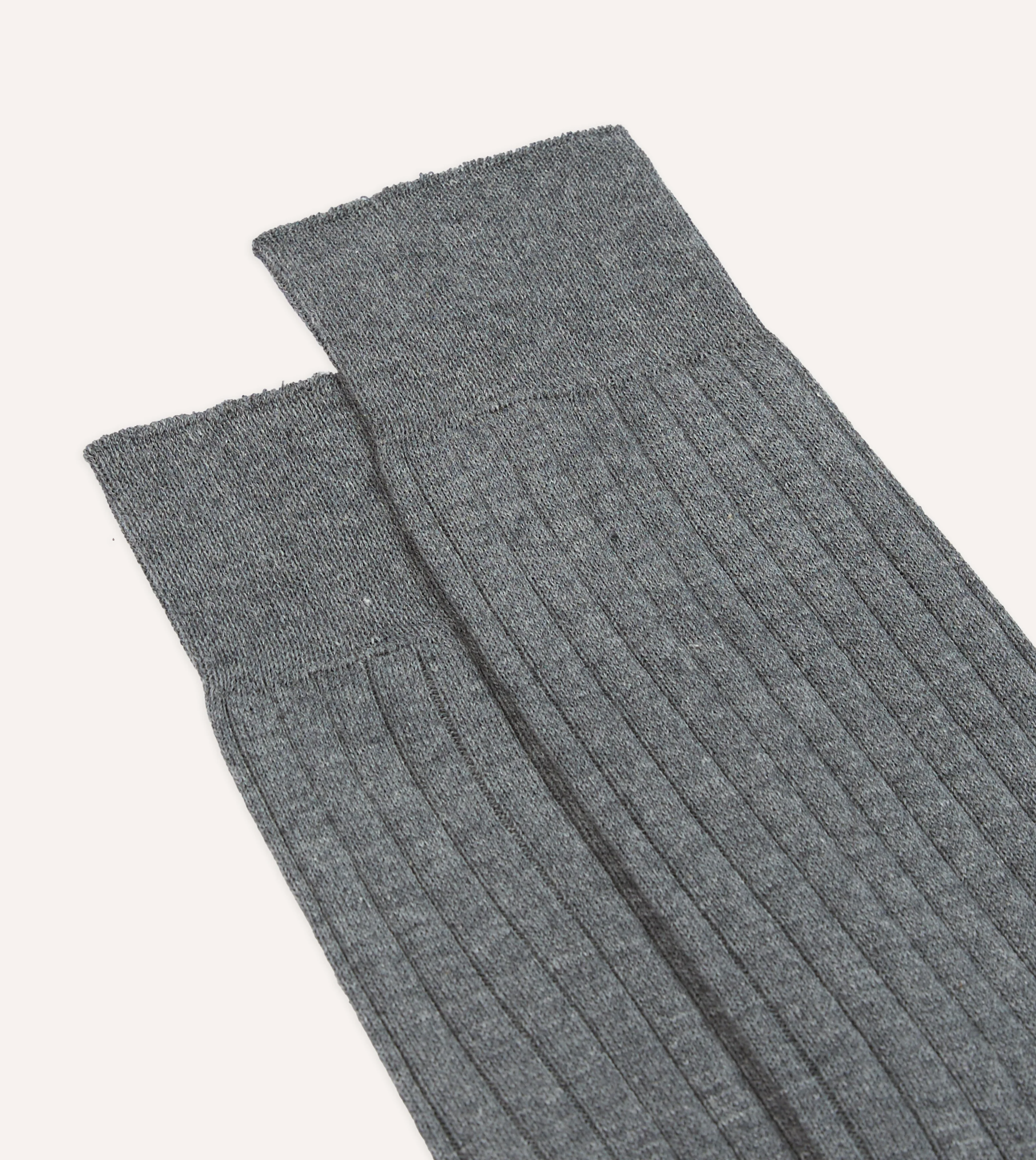 Grey Cotton Mid-Calf Socks - Image 3