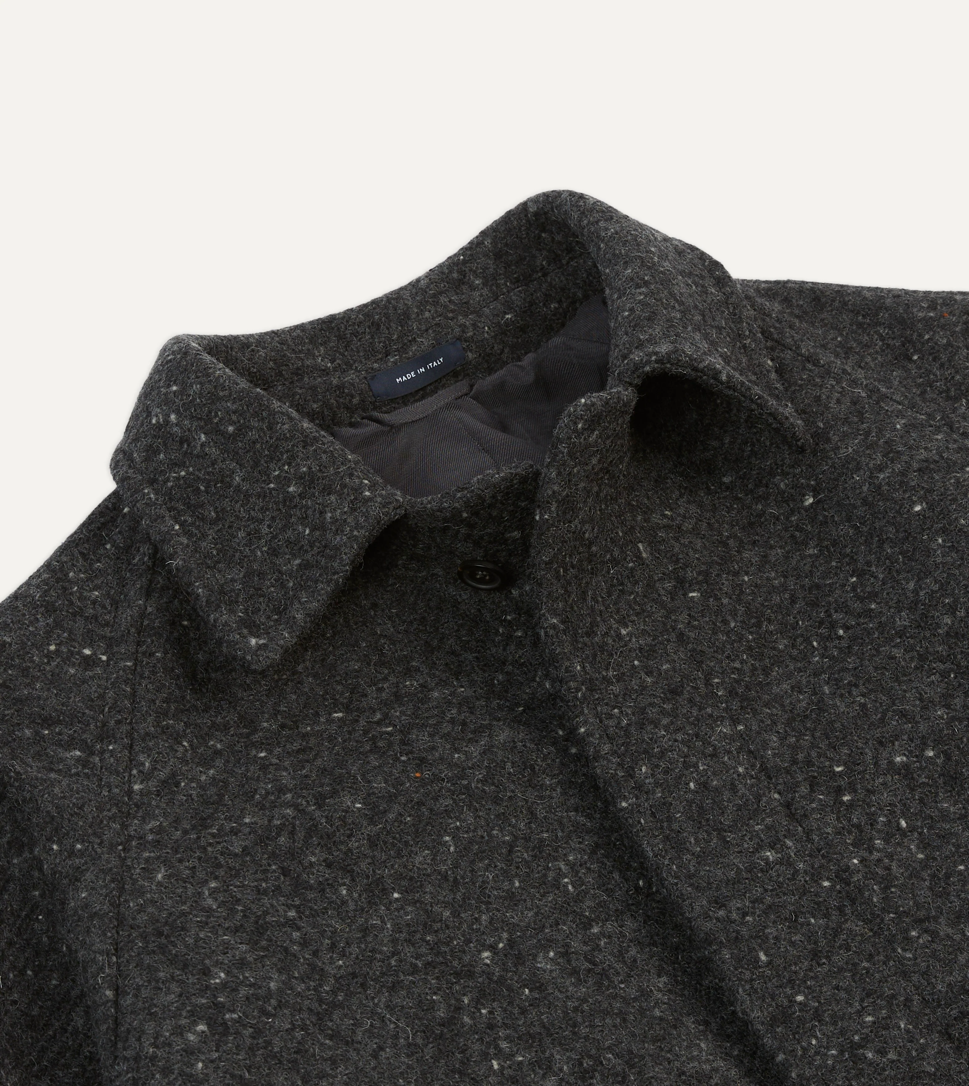 Grey Flecked Wool Raglan Coat - Image 3