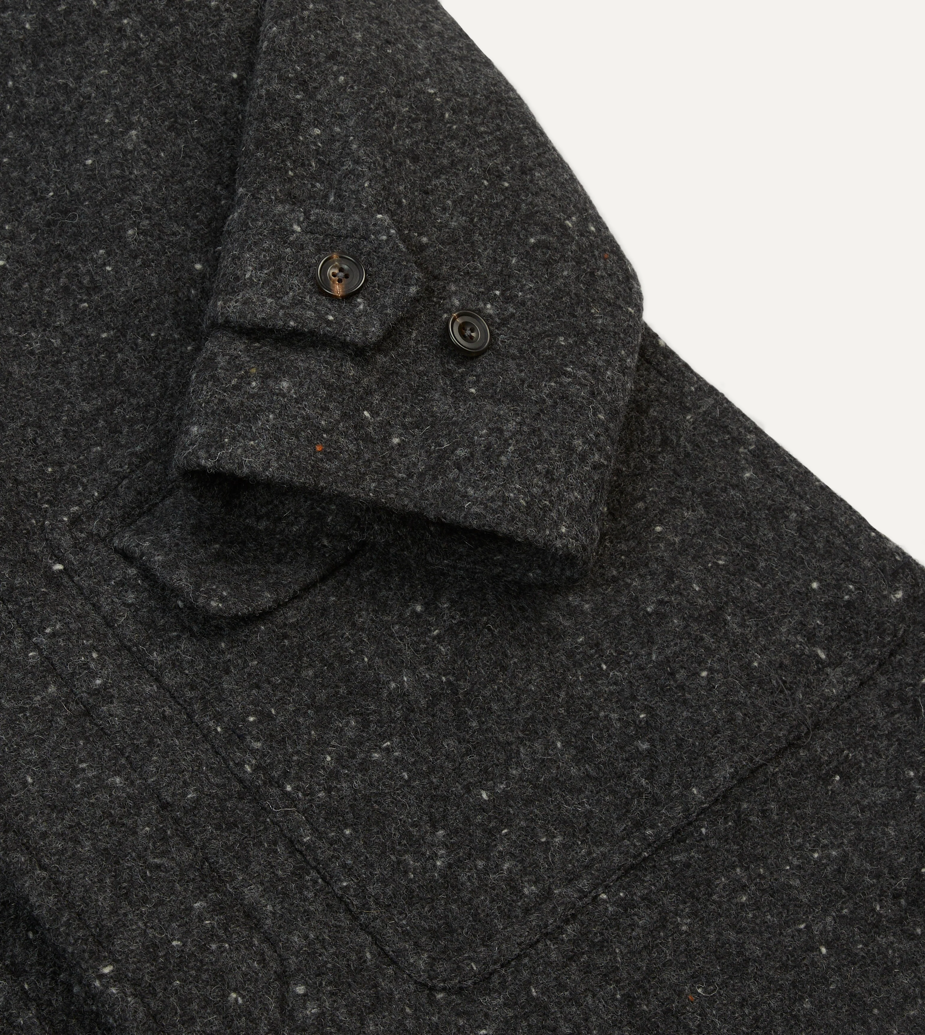 Grey Flecked Wool Raglan Coat - Image 4