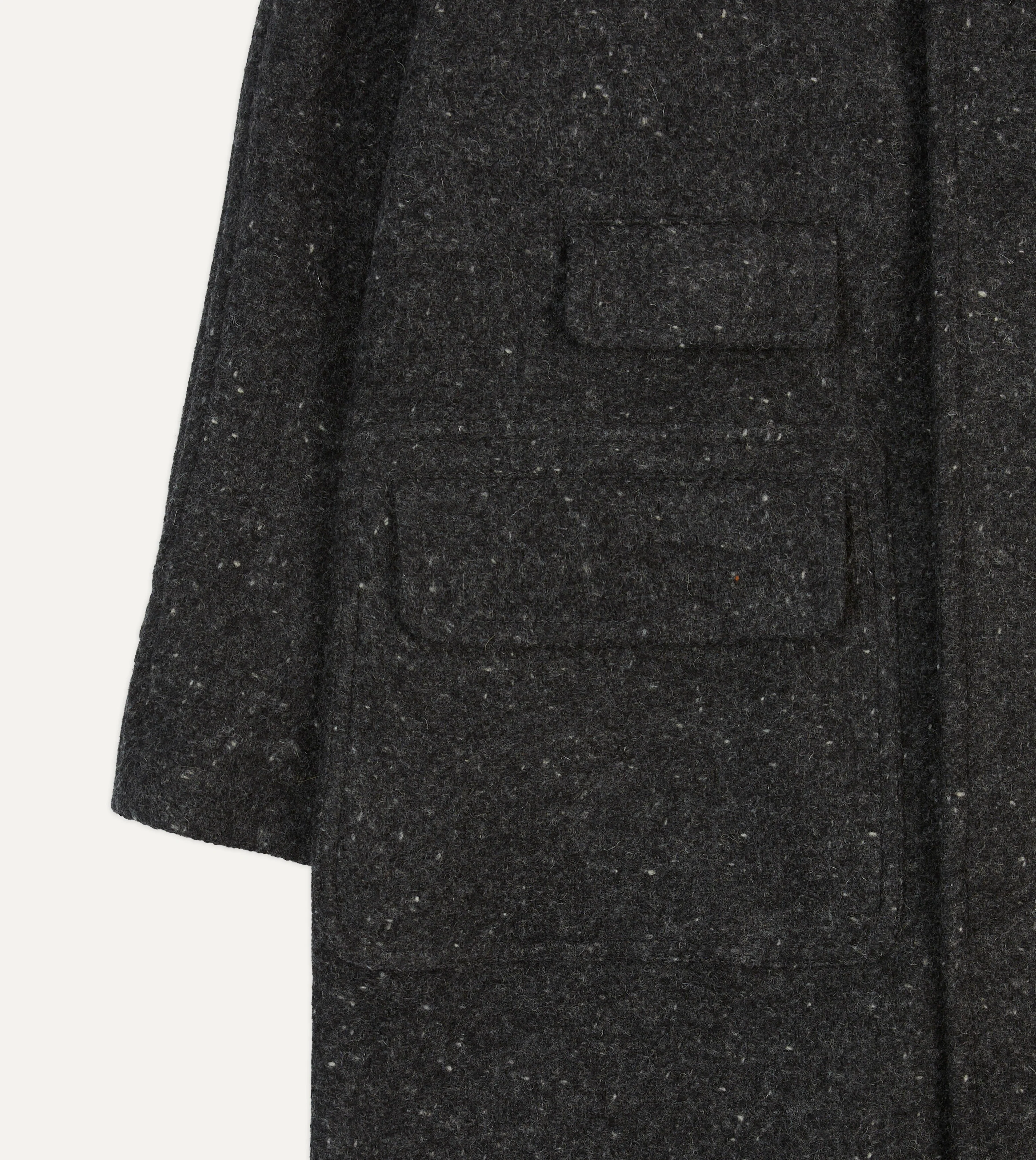 Grey Flecked Wool Raglan Coat - Image 5
