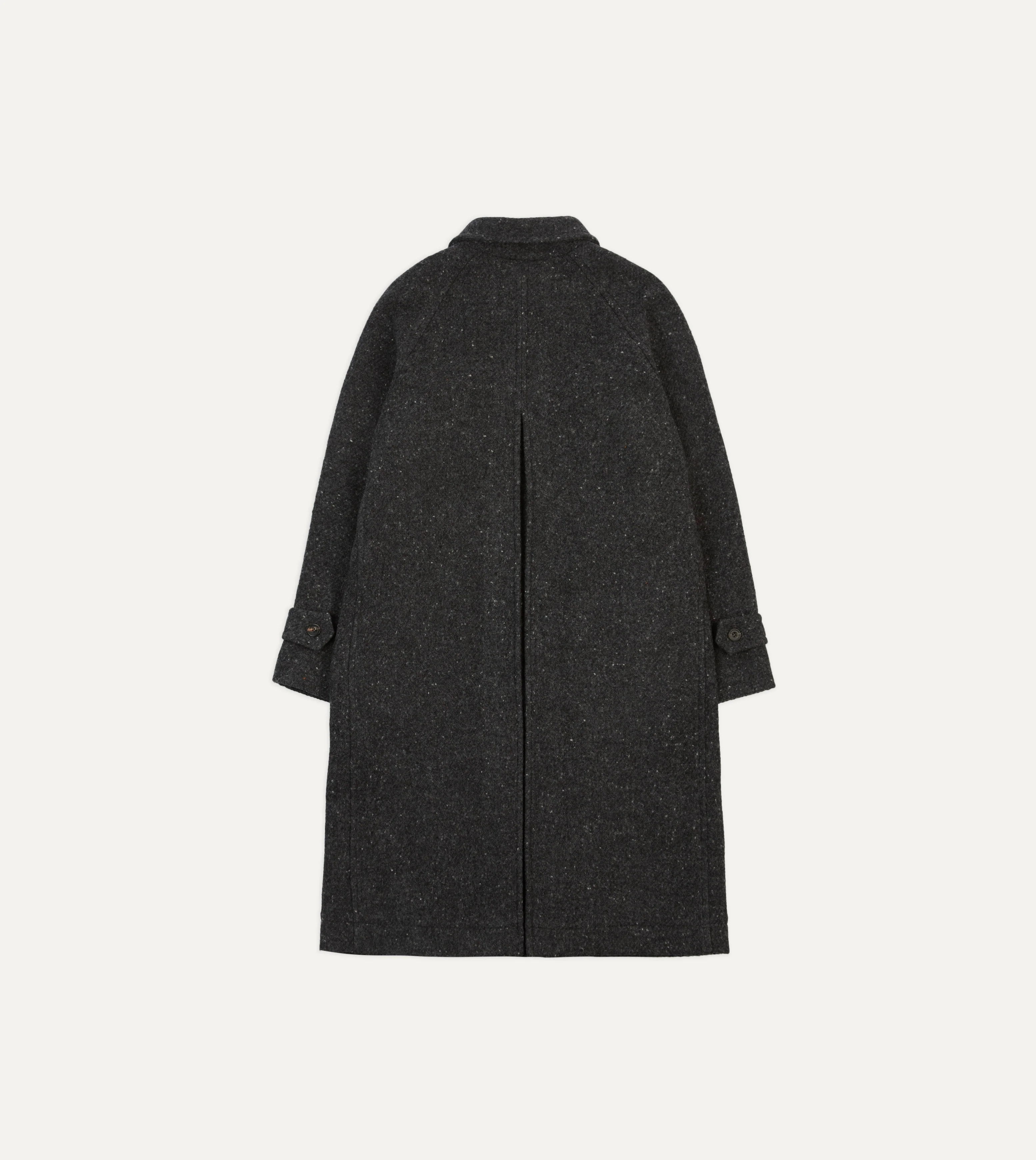Grey Flecked Wool Raglan Coat - Image 9