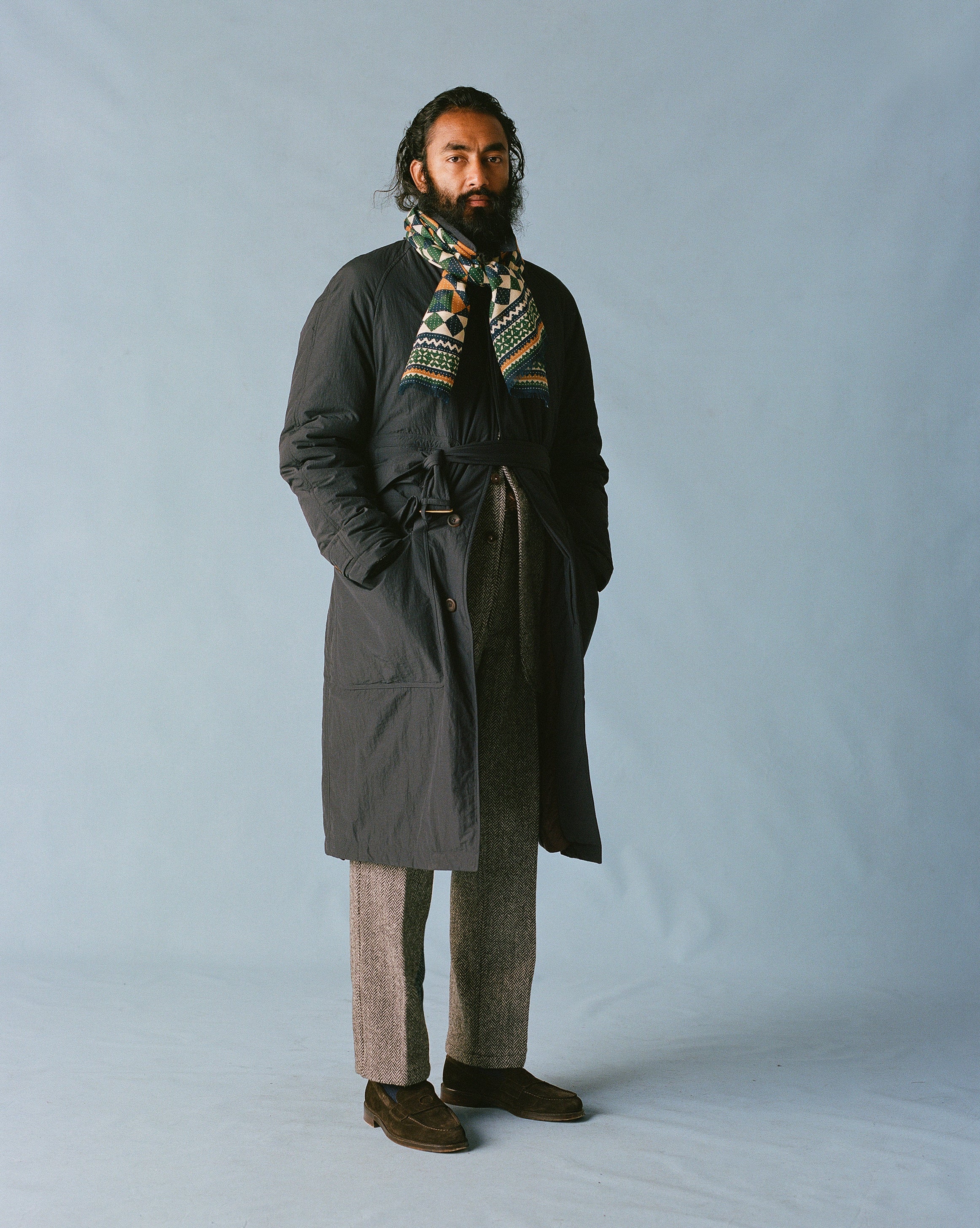 Grey Herringbone Harris Tweed One Pleat Games Trousers - Image 8