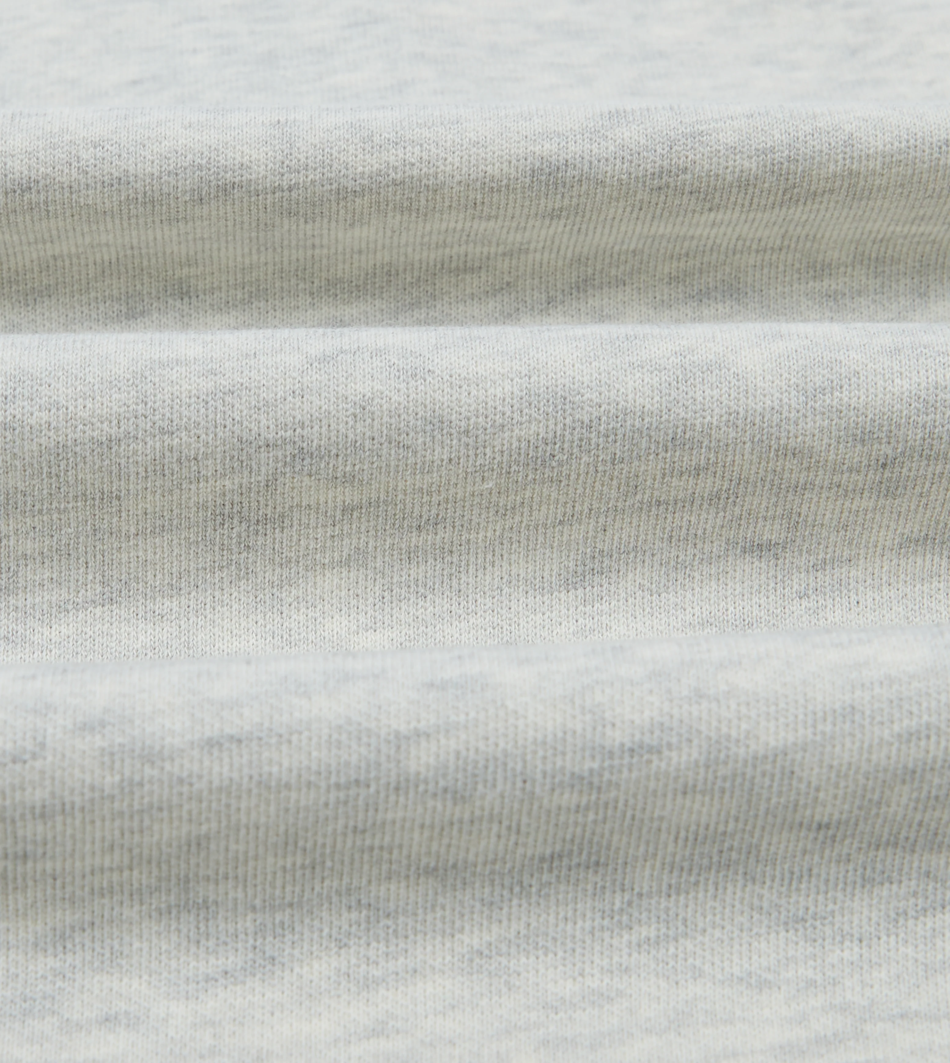 Grey Melange Jersey Cotton Long-Sleeve Polo Shirt - Image 2