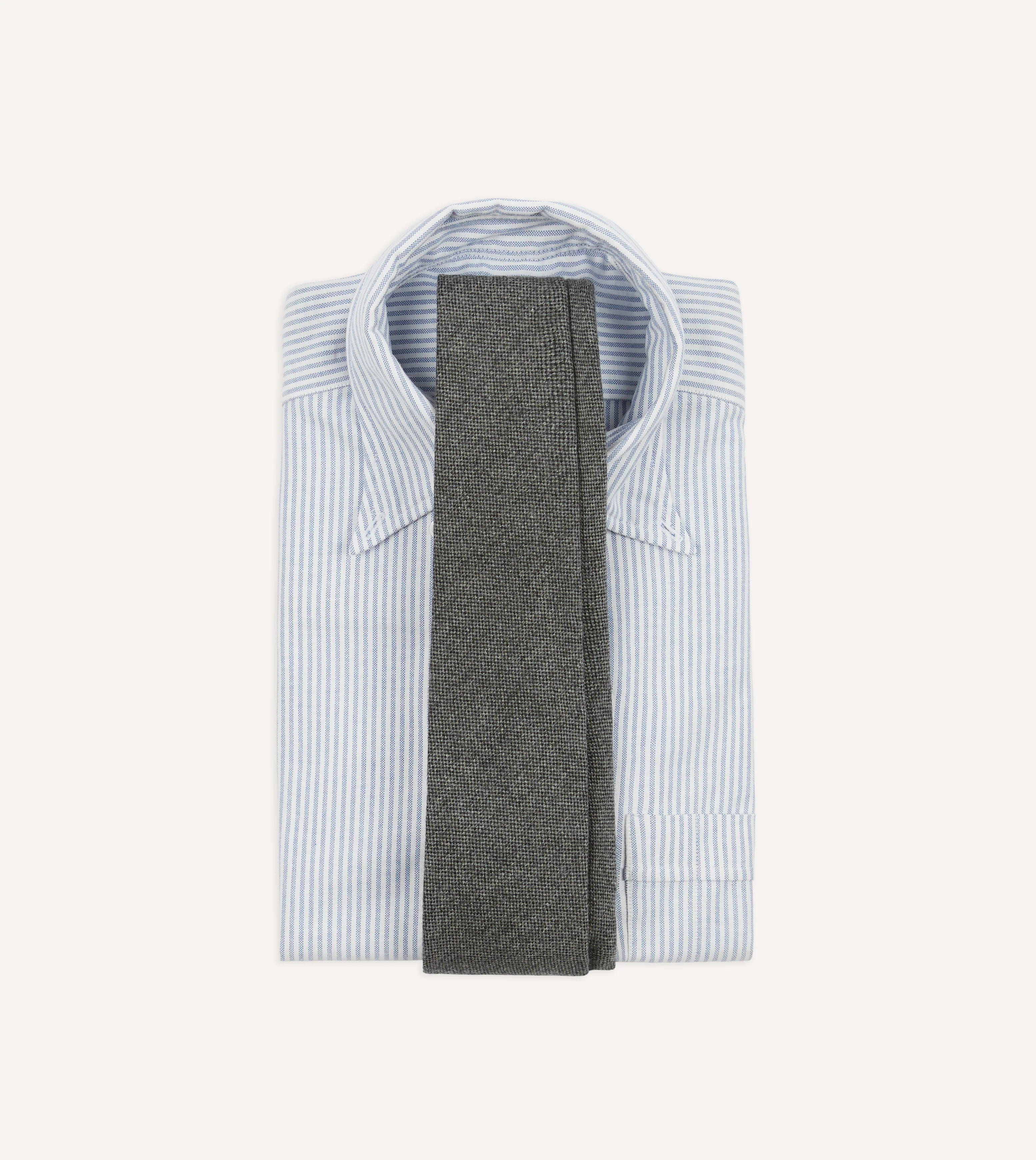 Grey Pure Cashmere Solid Tipped Tie - Image 2
