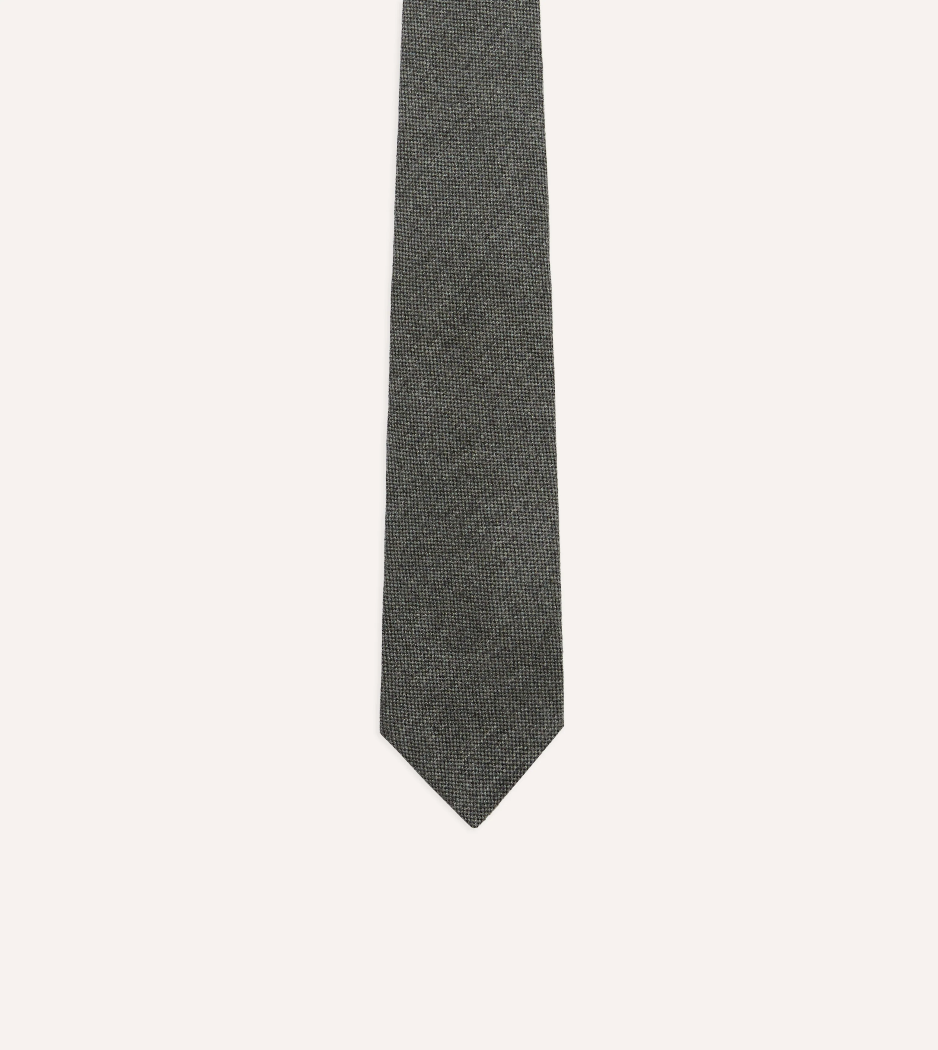 Grey Pure Cashmere Solid Tipped Tie - Image 3