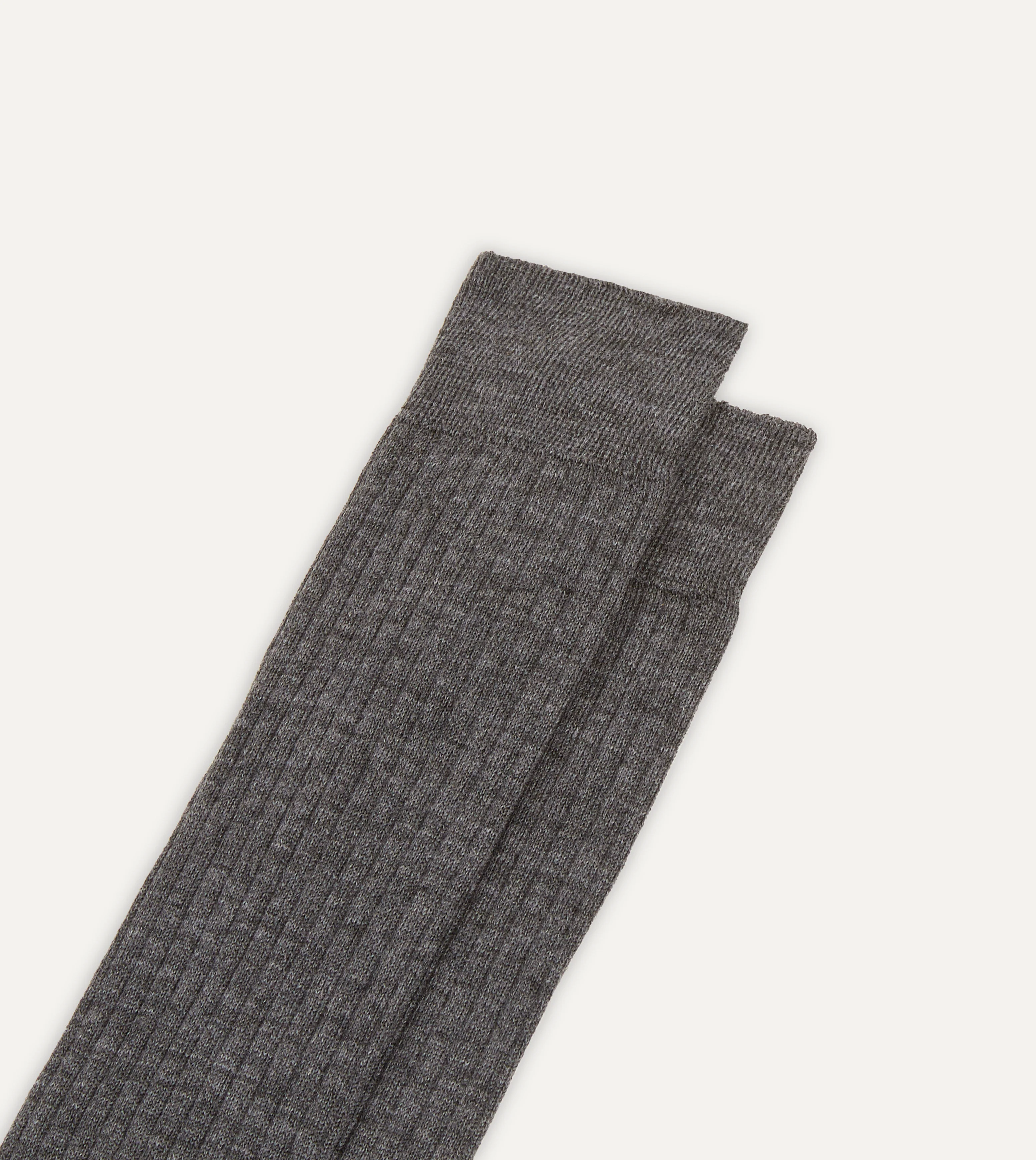 Grey Wool Over-The-Calf Socks - Image 3