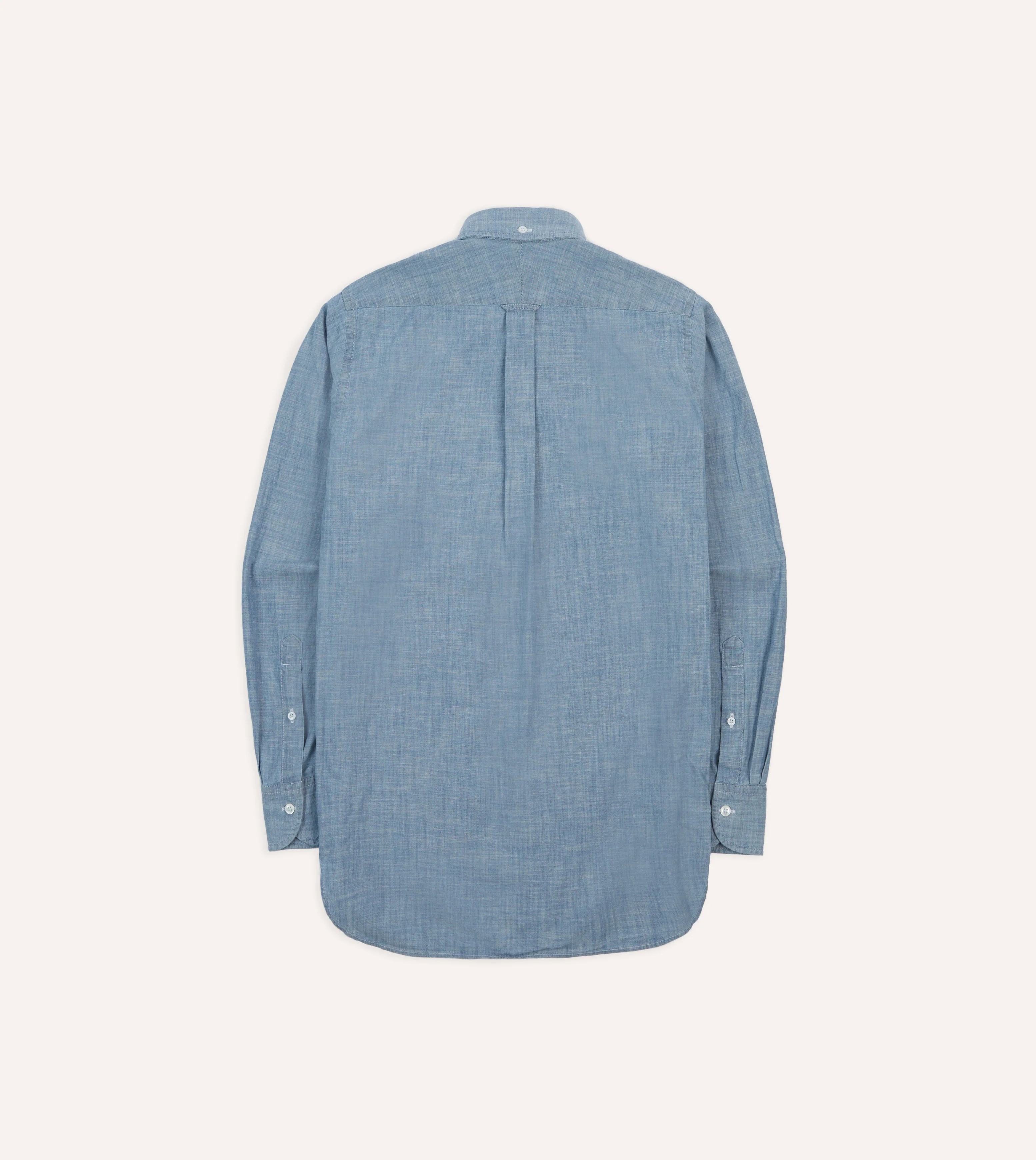 Light Blue Cotton Chambray Button-Down Shirt - Image 7