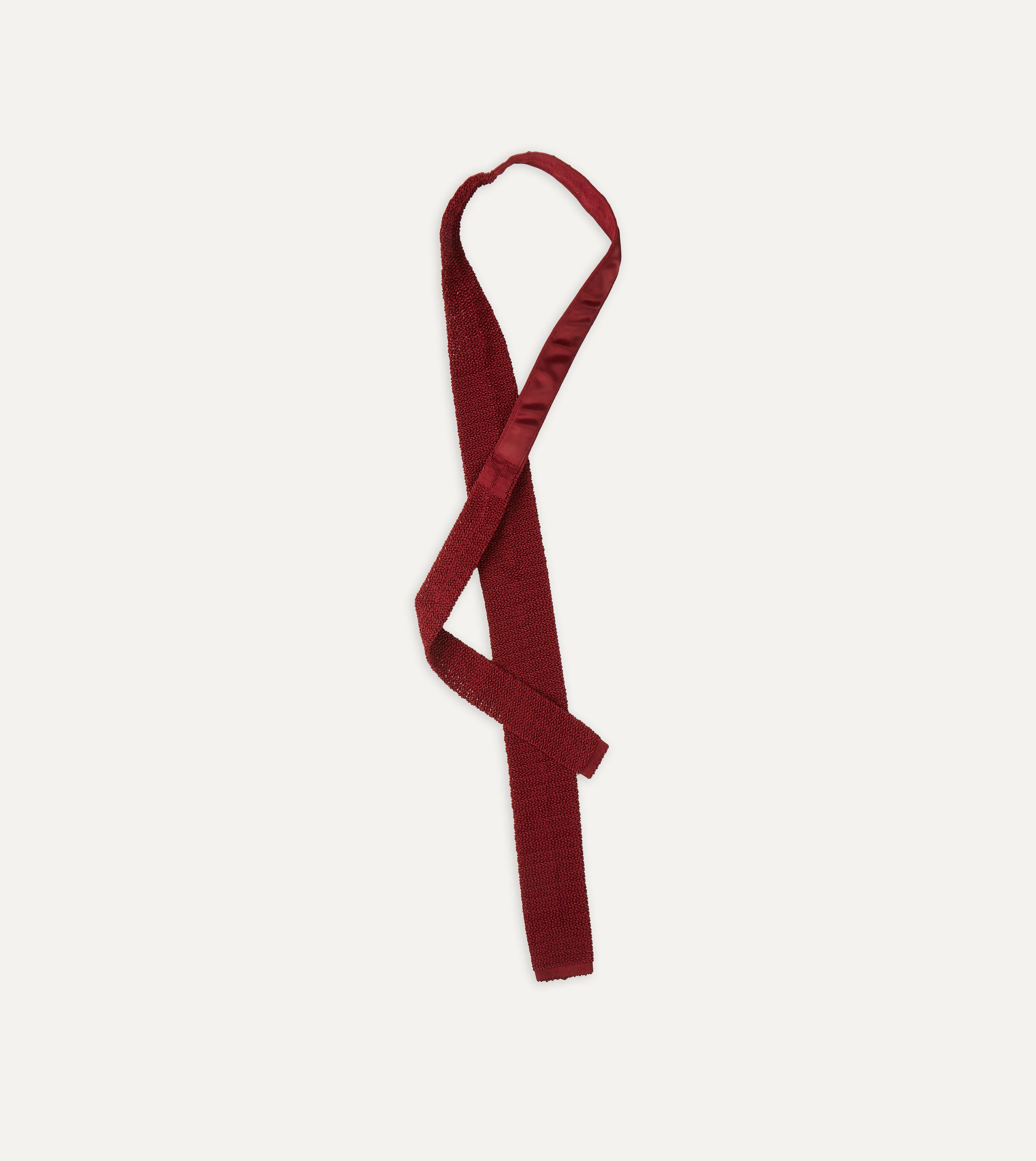 Light Wine Knitted Silk Solid Colour Tie - Image 4