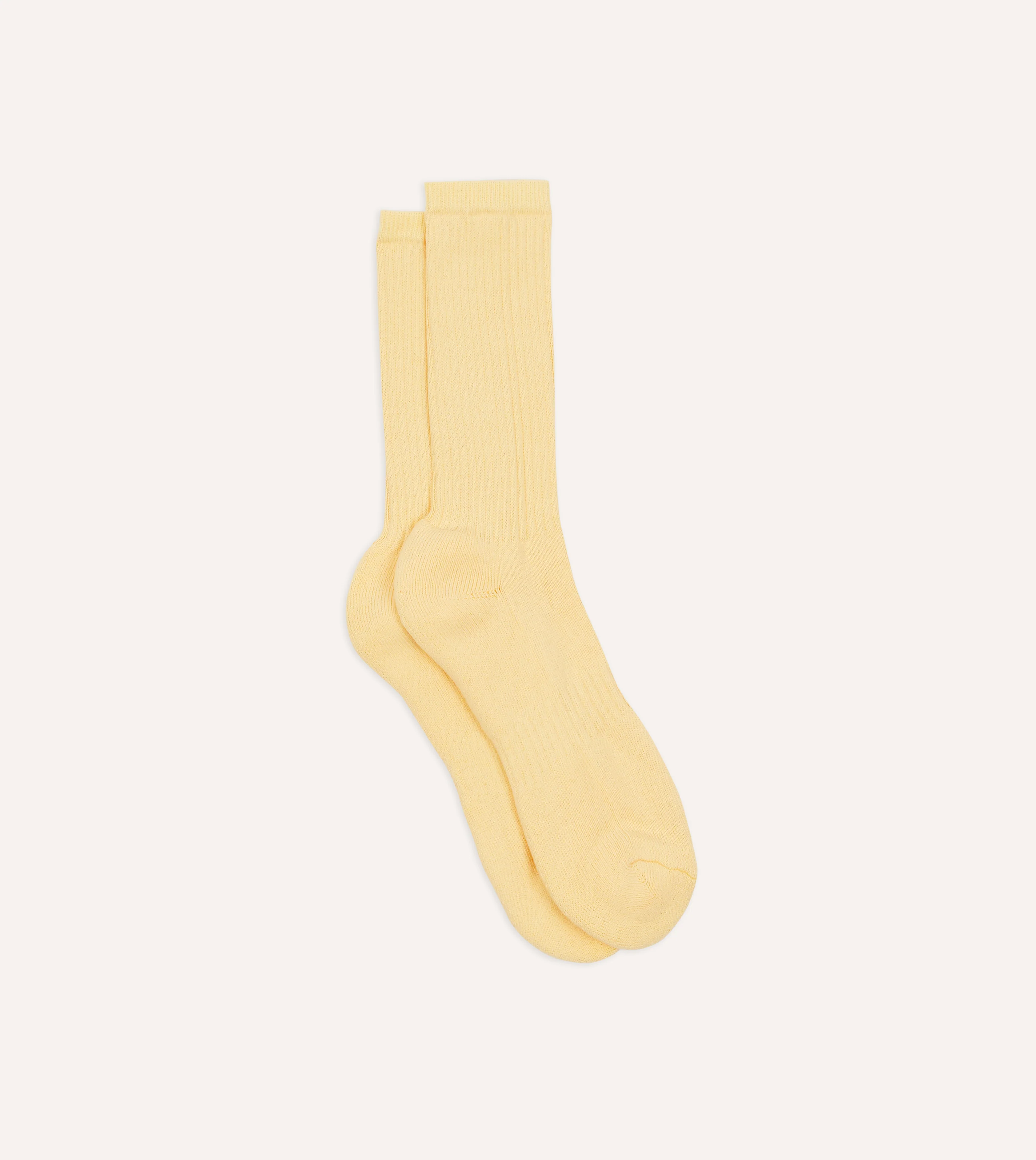 Light Yellow Cotton Sports Socks