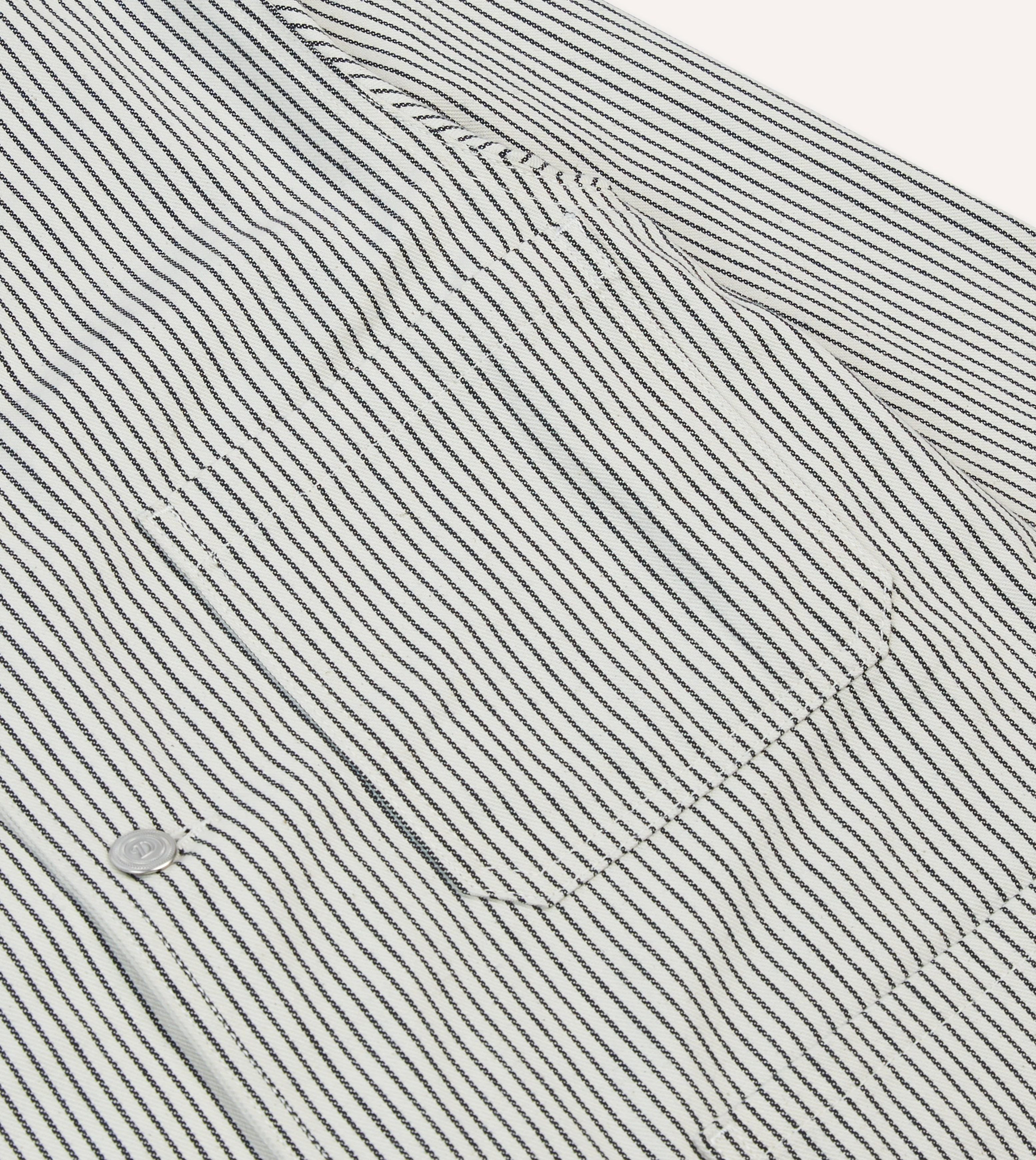 Navy and Ecru Stripe Cotton Stoker Jacket - Image 4