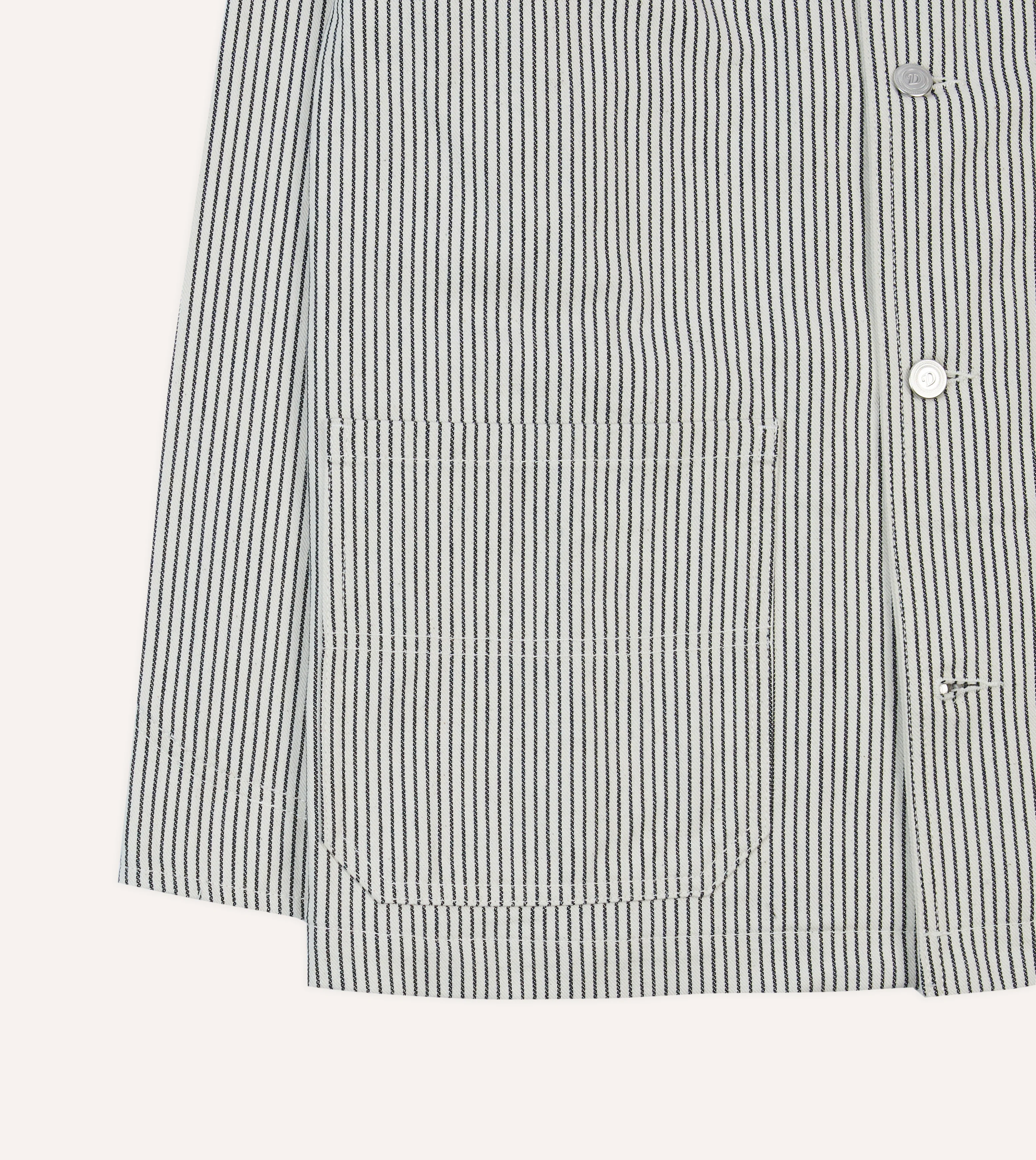 Navy and Ecru Stripe Cotton Stoker Jacket - Image 7