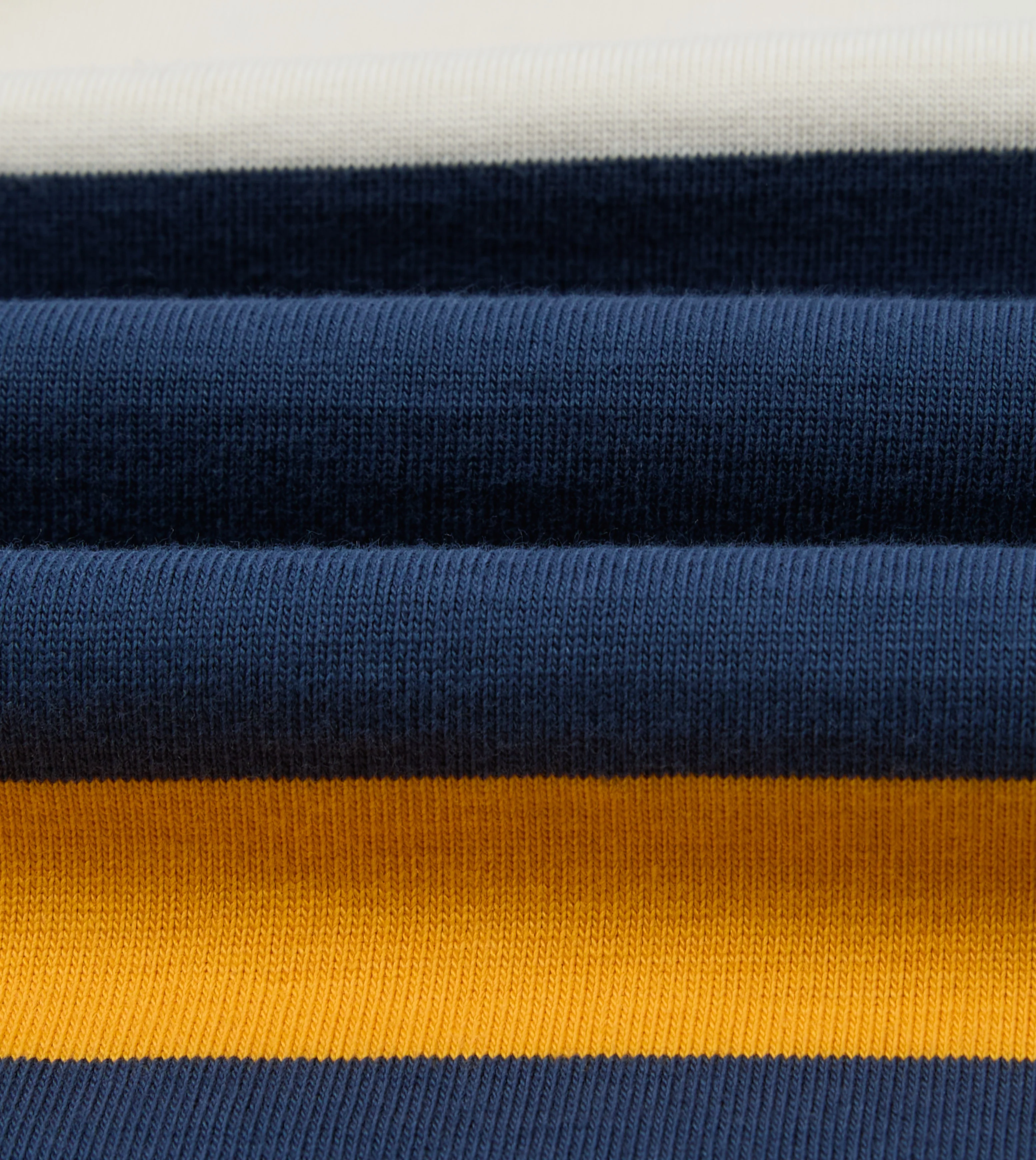 Navy and Yellow Stripe Cotton Quarter Zip Rugby Shirt - Image 4