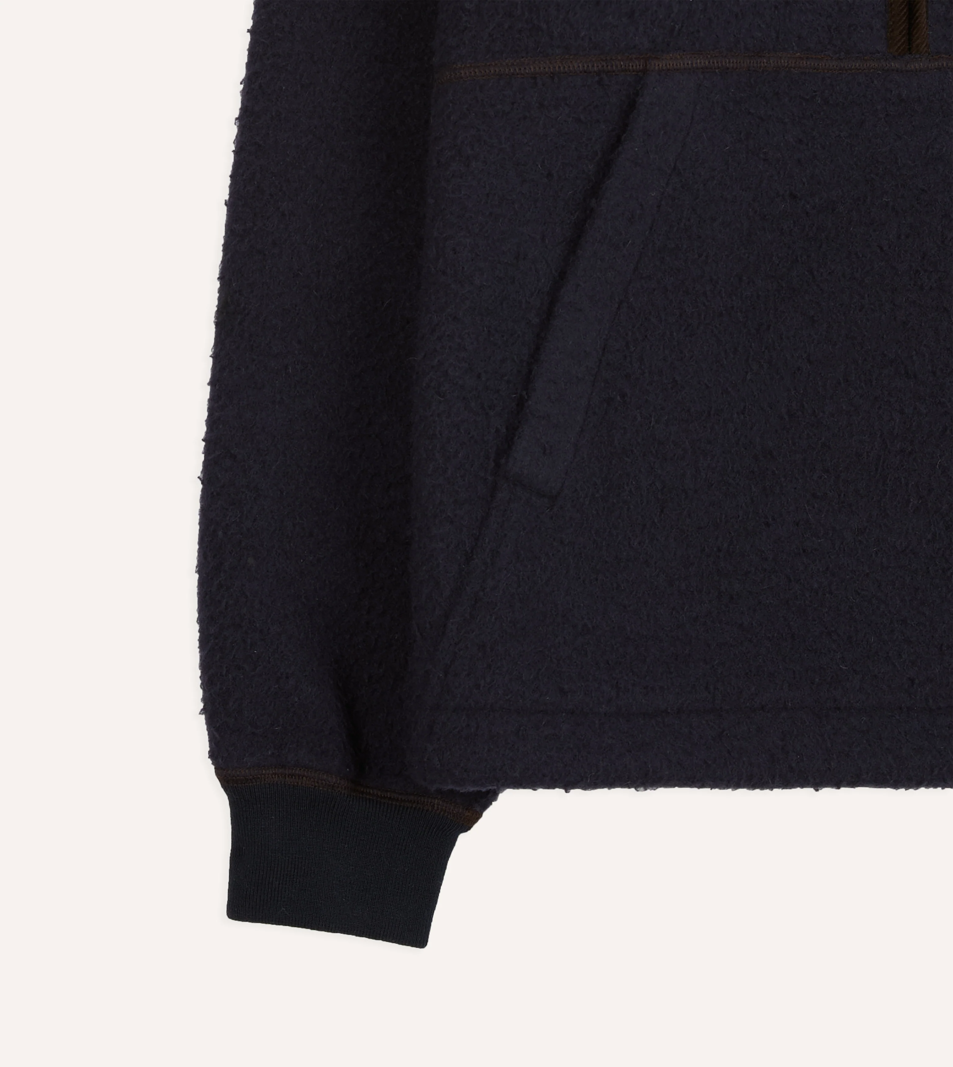 Navy Casentino Wool Half-Zip Pullover Fleece - Image 6