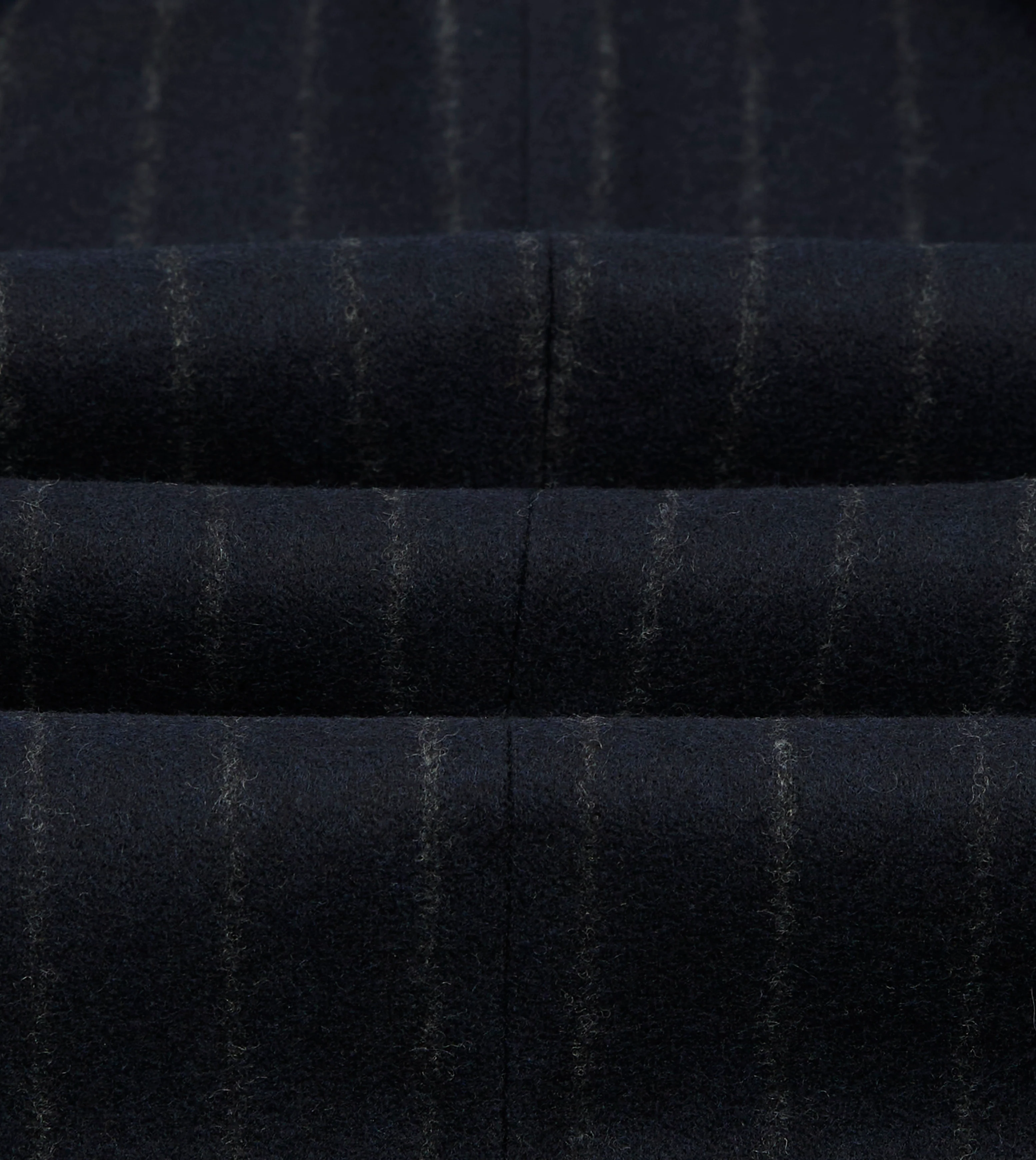 Navy Chalkstripe Wool Flannel Double-Breasted Tailored Jacket - Image 2