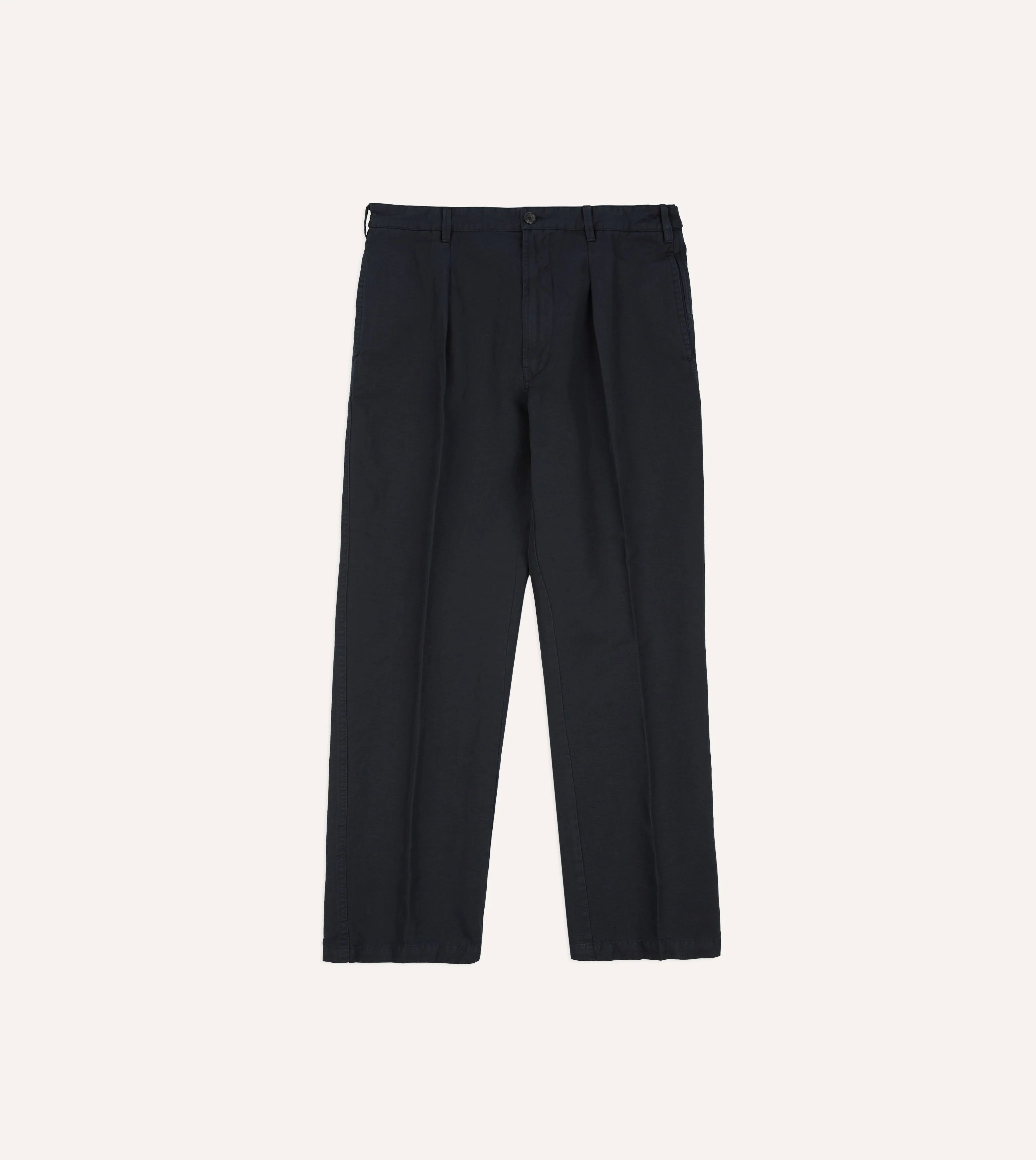 Navy Cotton-Linen Games Trouser - Image 3