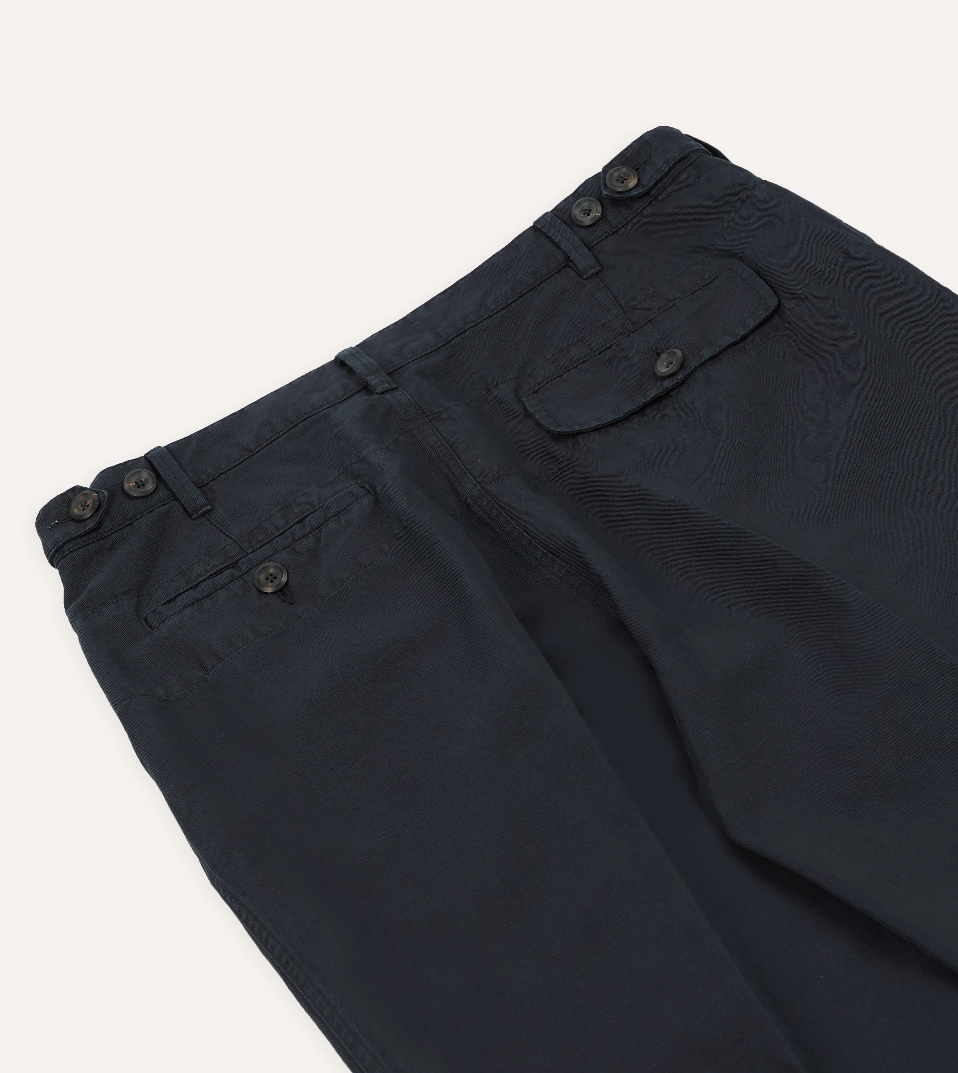 Navy Cotton-Linen Games Trouser - Image 5