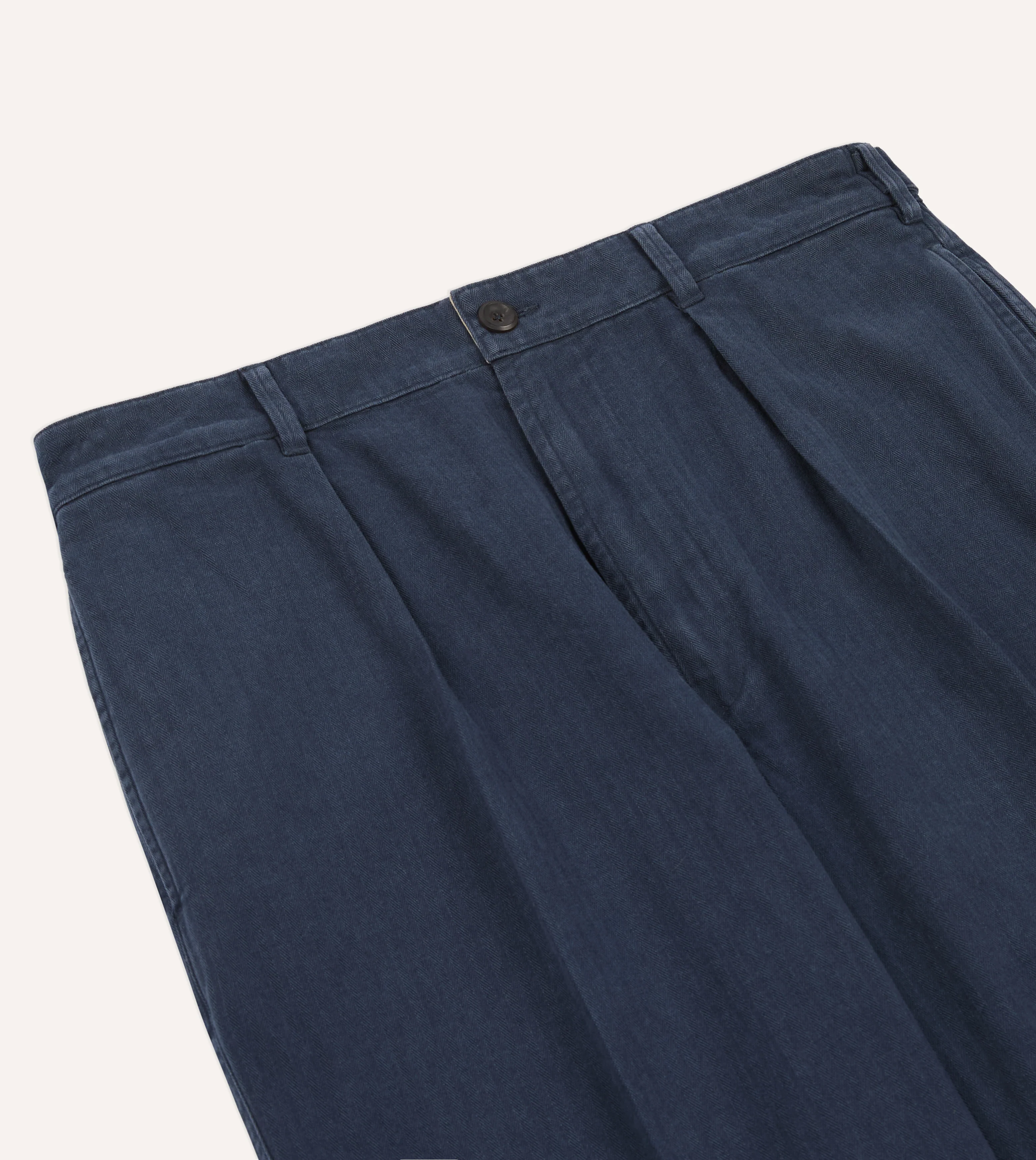 Navy Herringbone Twill Cotton Games Trouser - Image 5