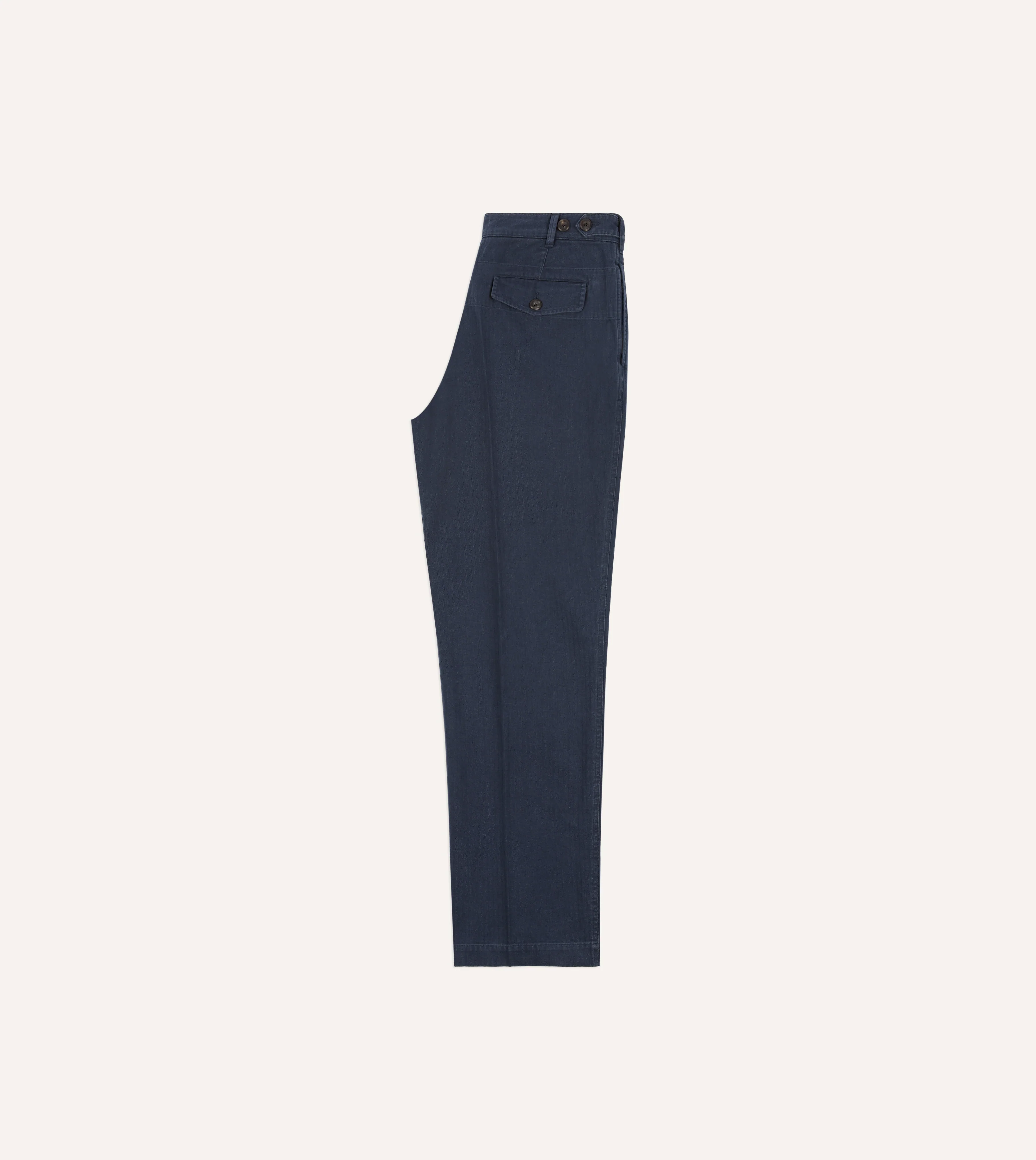 Navy Herringbone Twill Cotton Games Trouser - Image 7
